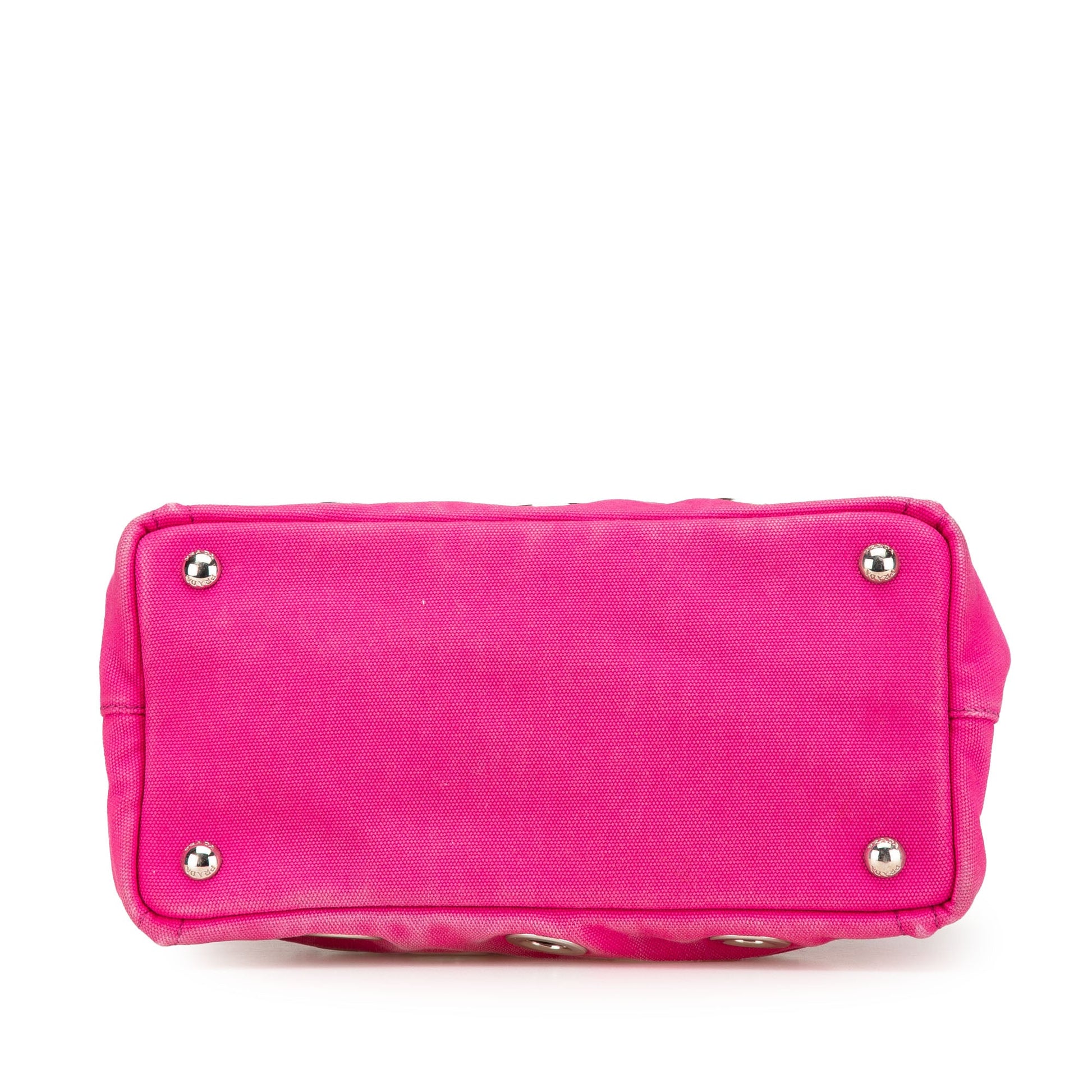 Prada Small Canvas Canapa Grommet Satchel