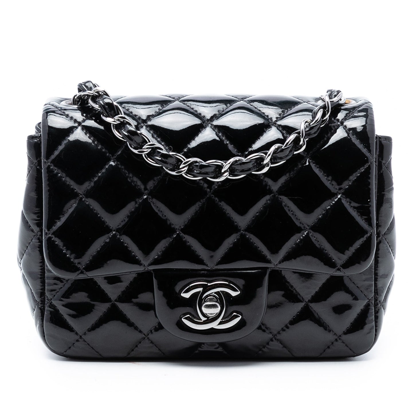 Chanel Mini Square Classic Patent Single Flap
