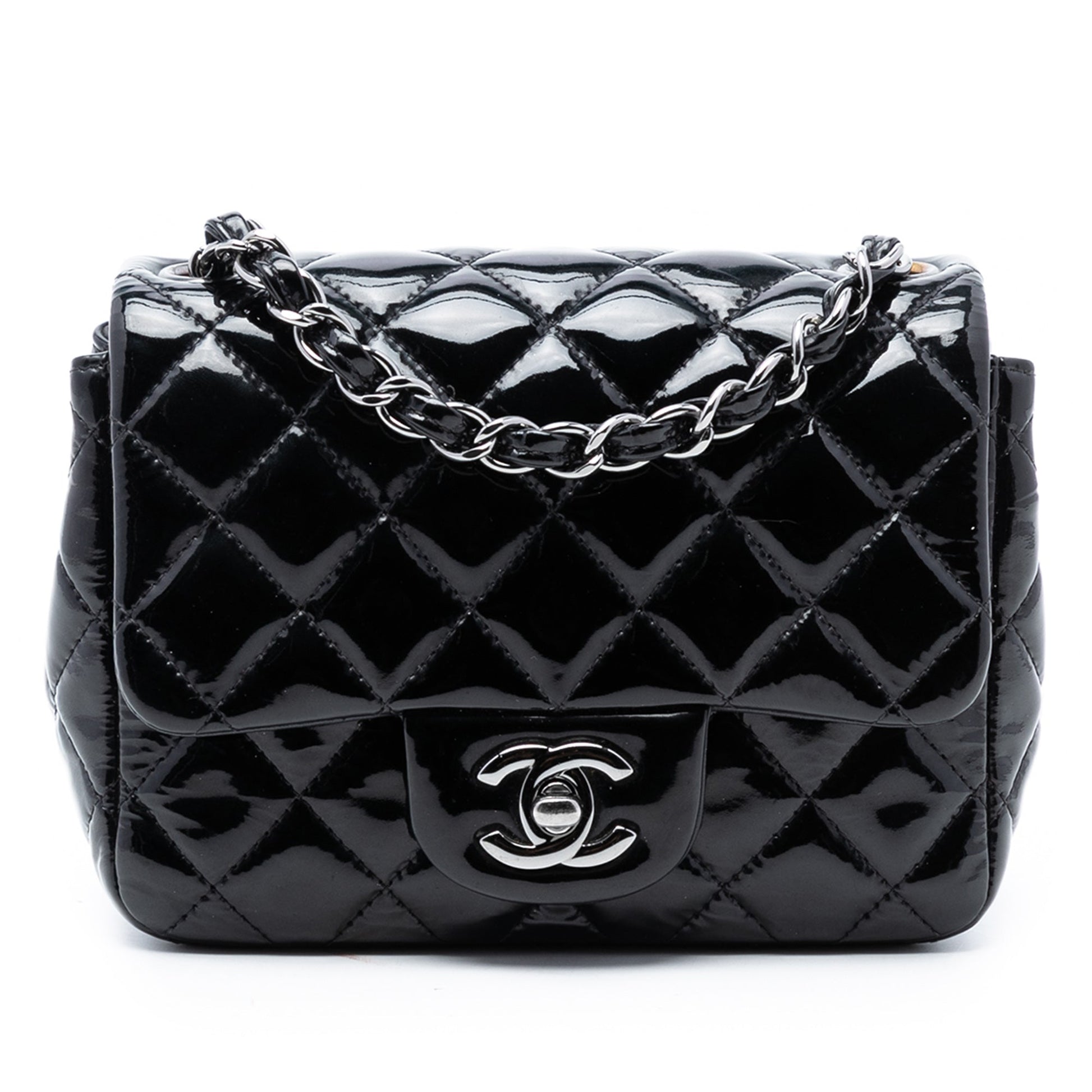 Chanel Mini Square Classic Patent Single Flap