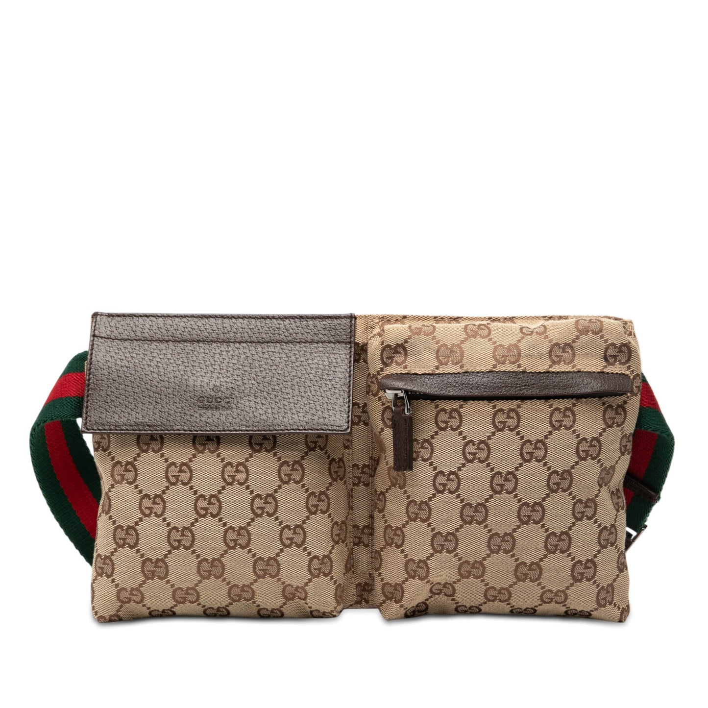 Gucci GG Canvas Web Double Pocket Belt Bag
