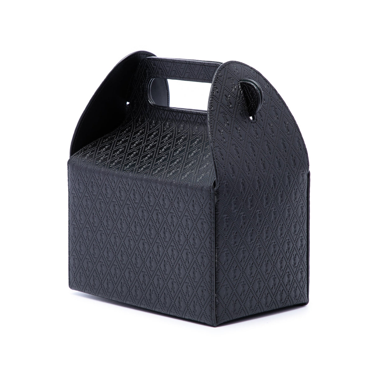 Saint Laurent Monogram Leather Take Away Box Handbag — Black