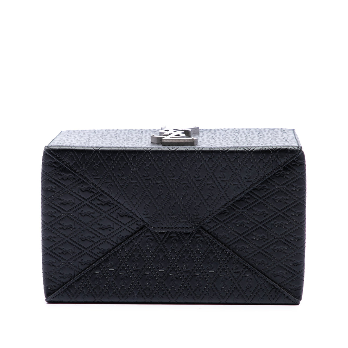 Saint Laurent Monogram Leather Take Away Box Handbag — Black