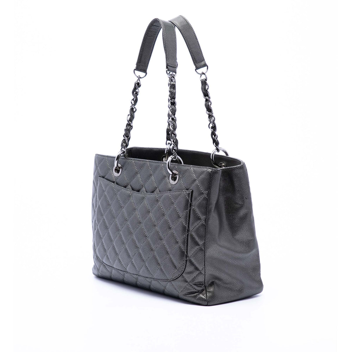 Chanel Metallic Caviar Grand Shopping Tote