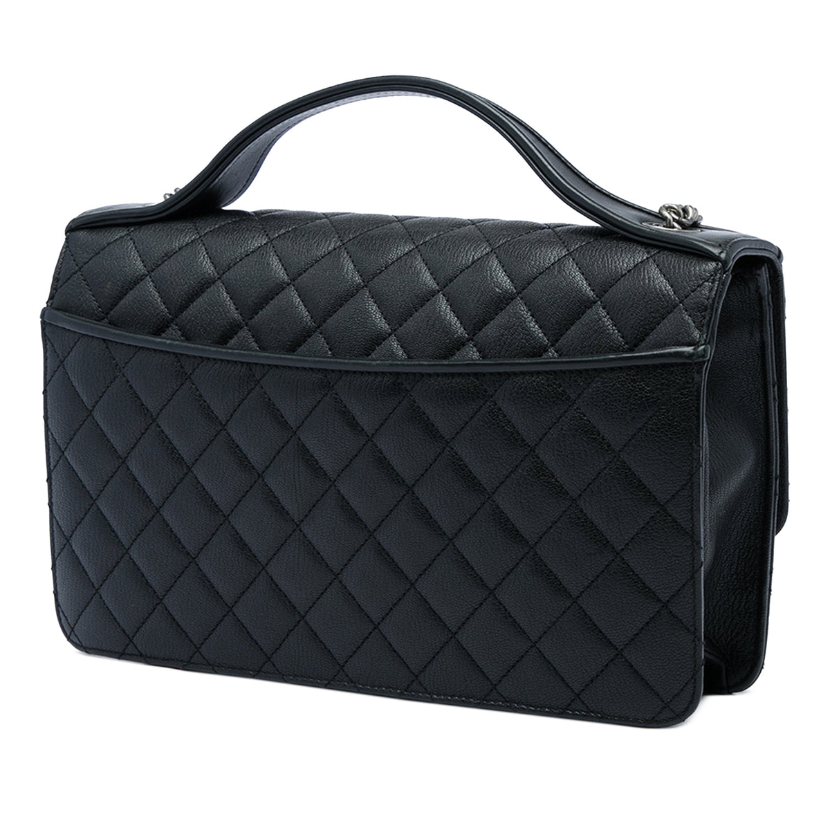 Chanel Medium Quilted Goatskin CC University Flap — Black