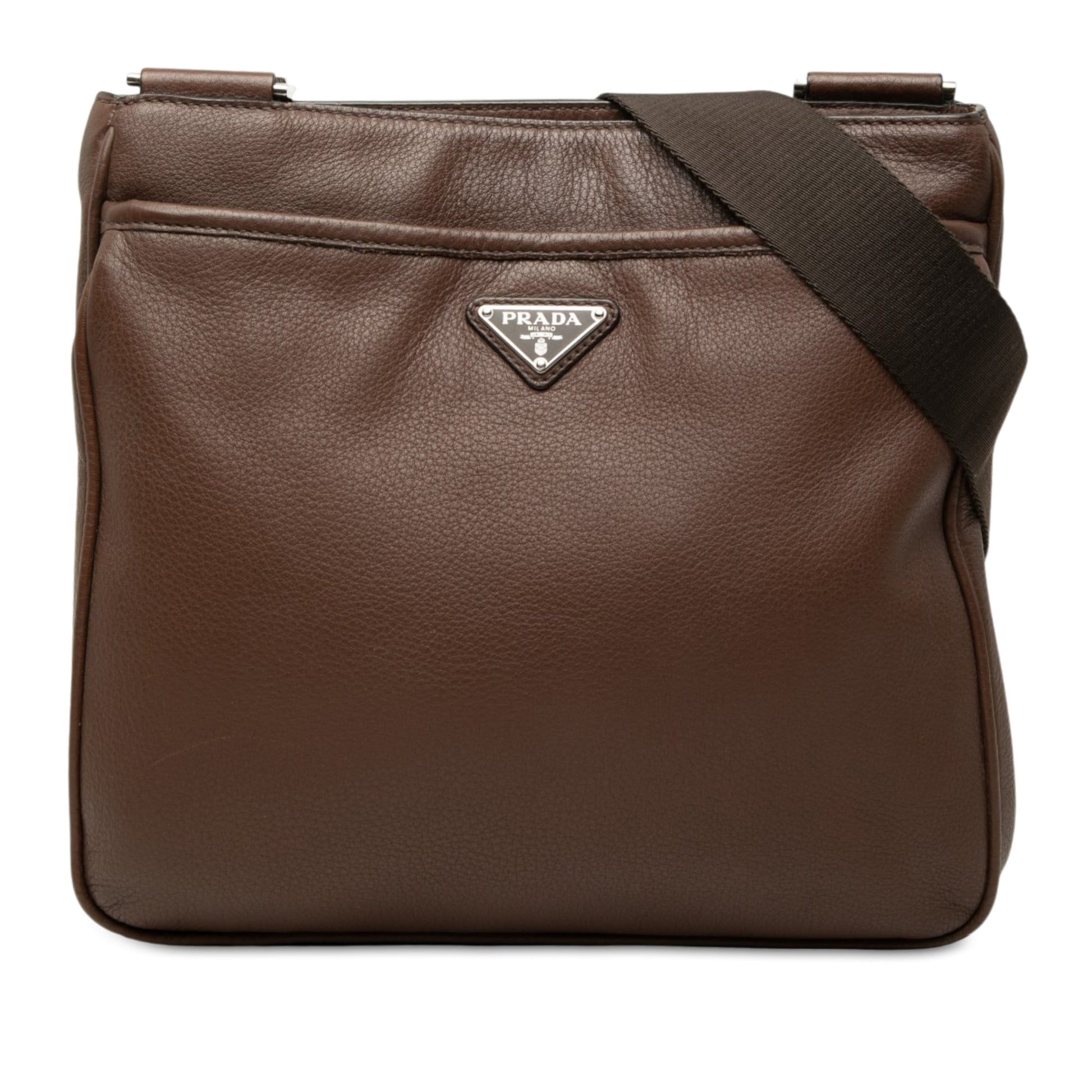 Prada Vitello City Zip Top Crossbody