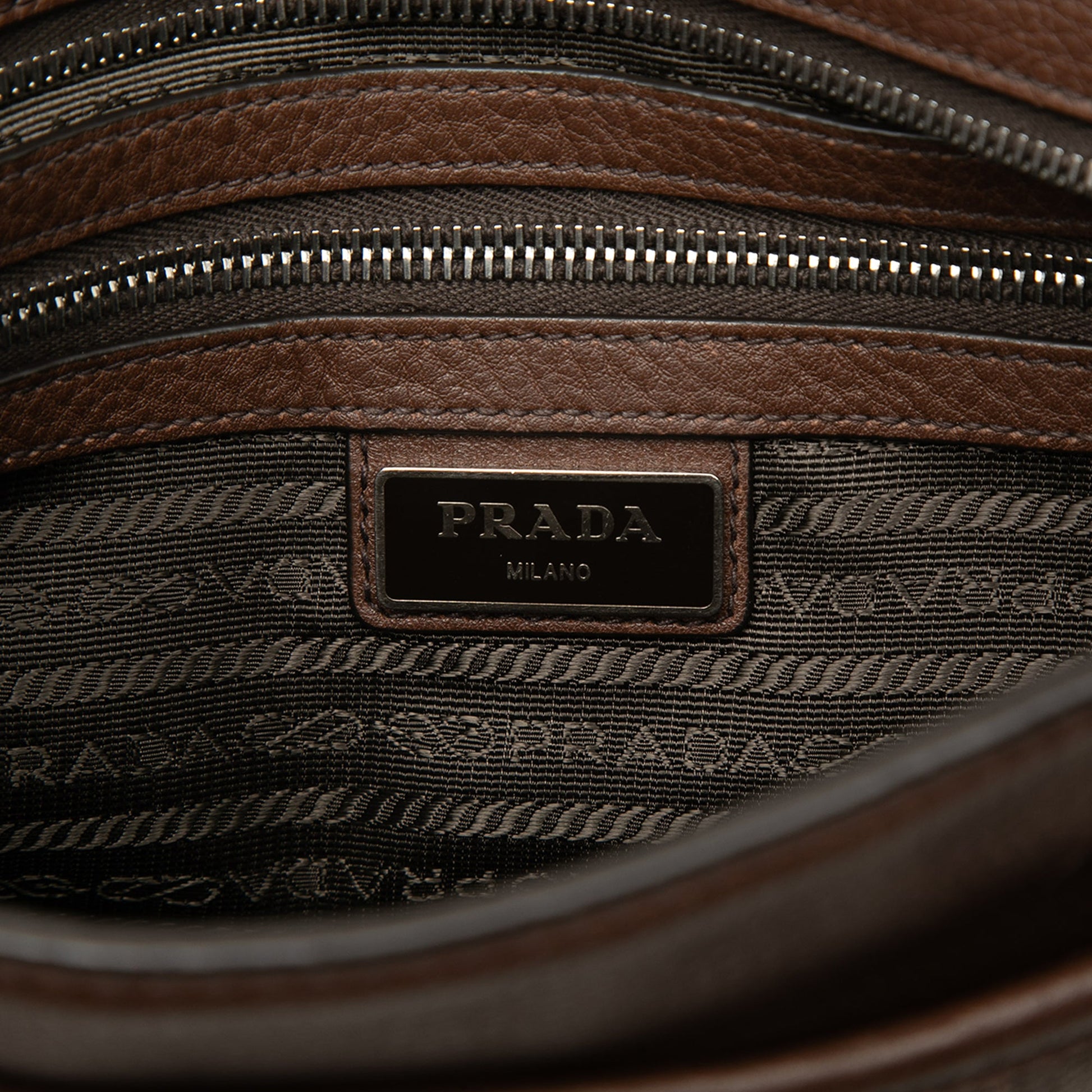 Prada Vitello City Zip Top Crossbody
