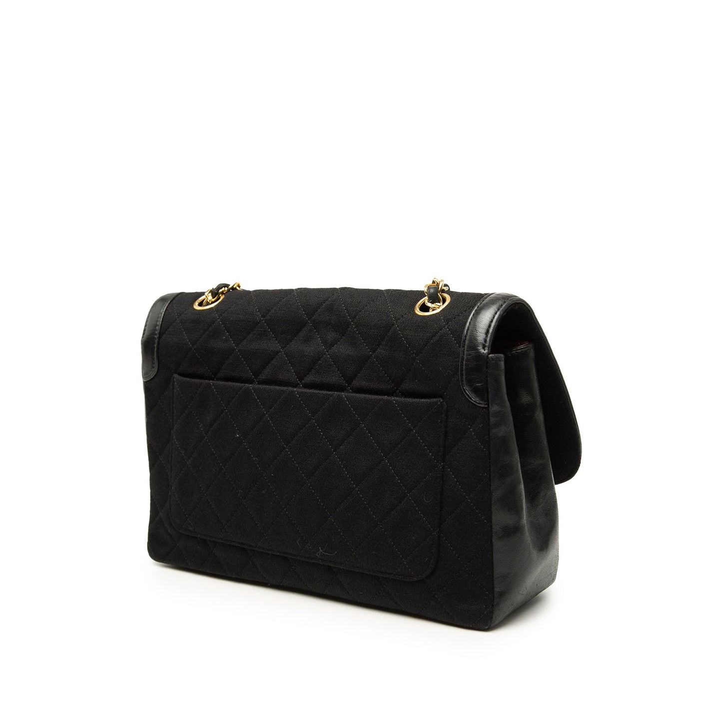 Chanel CC Quilted Jersey and Lambskin Trimmed Single Flap