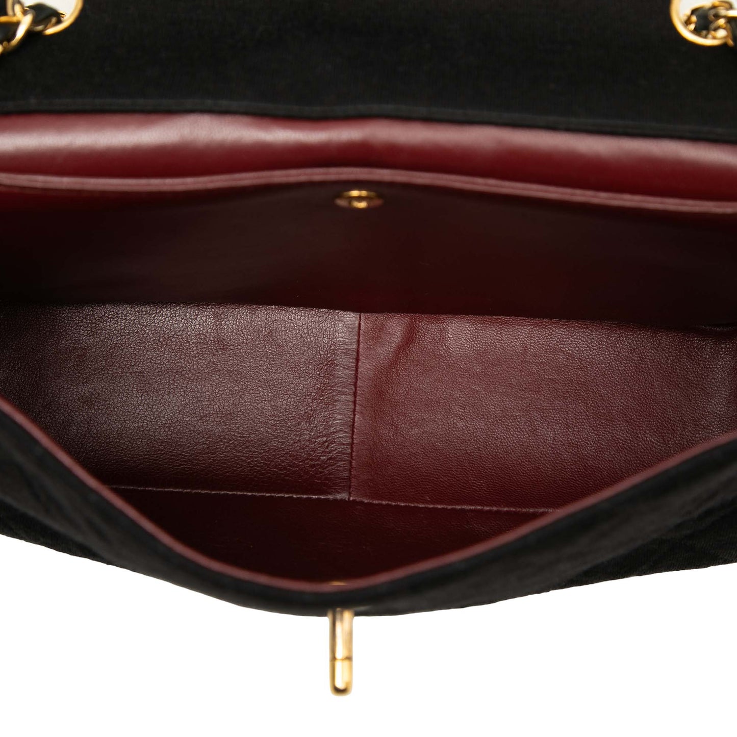 Chanel CC Quilted Jersey and Lambskin Trimmed Single Flap