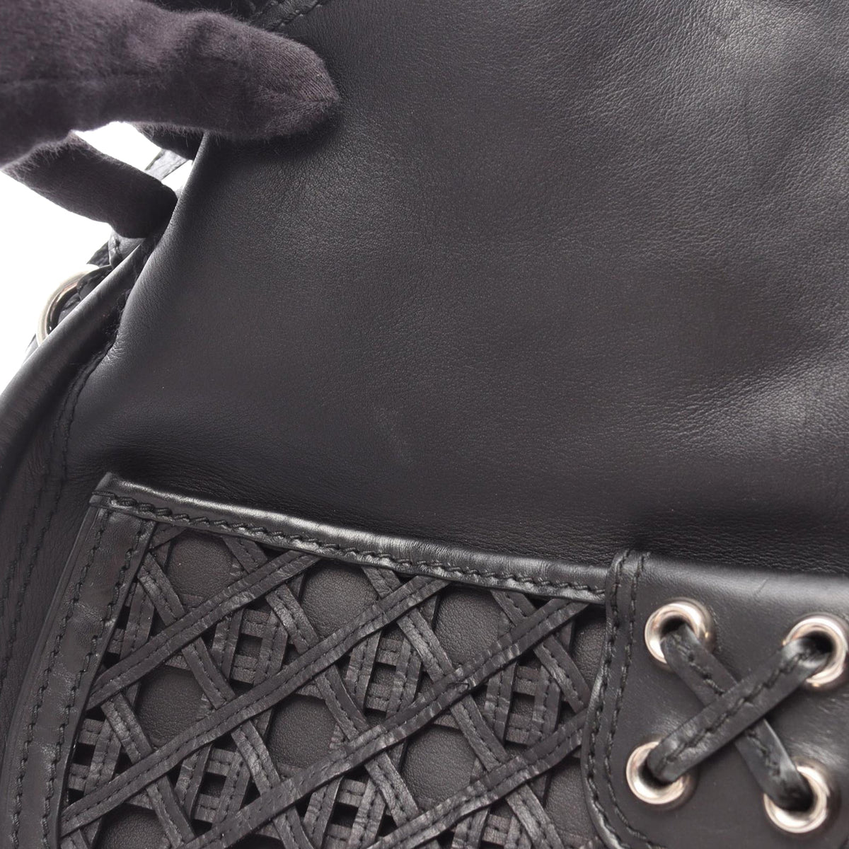 Dior Leather Lattice Satchel