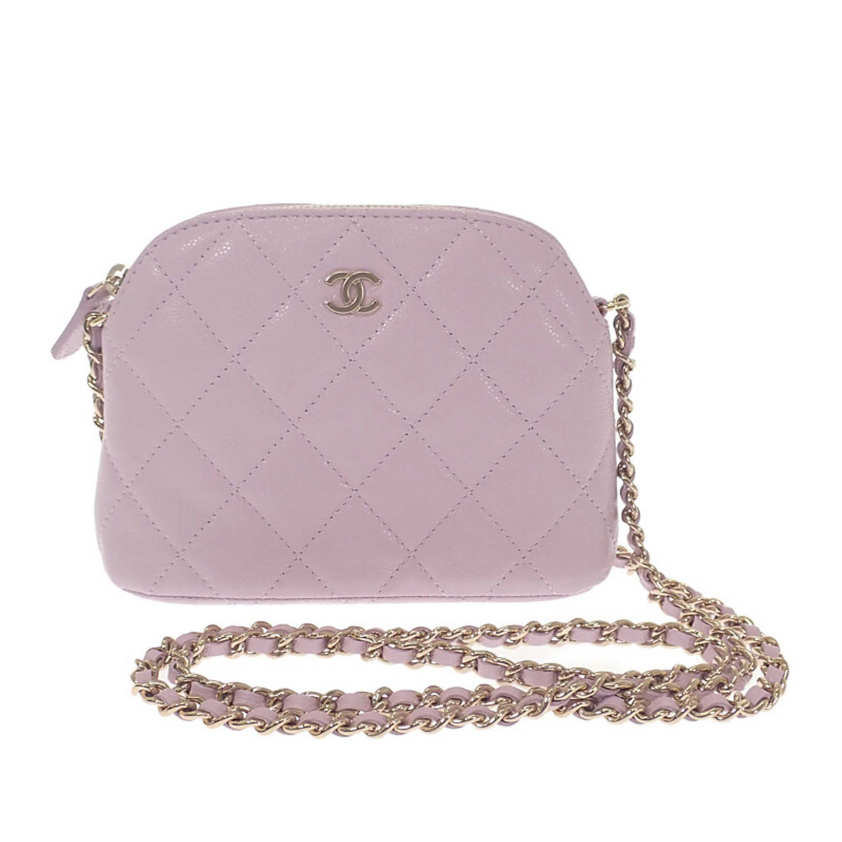 Chanel Quilted Caviar Classic Clutch With Chain