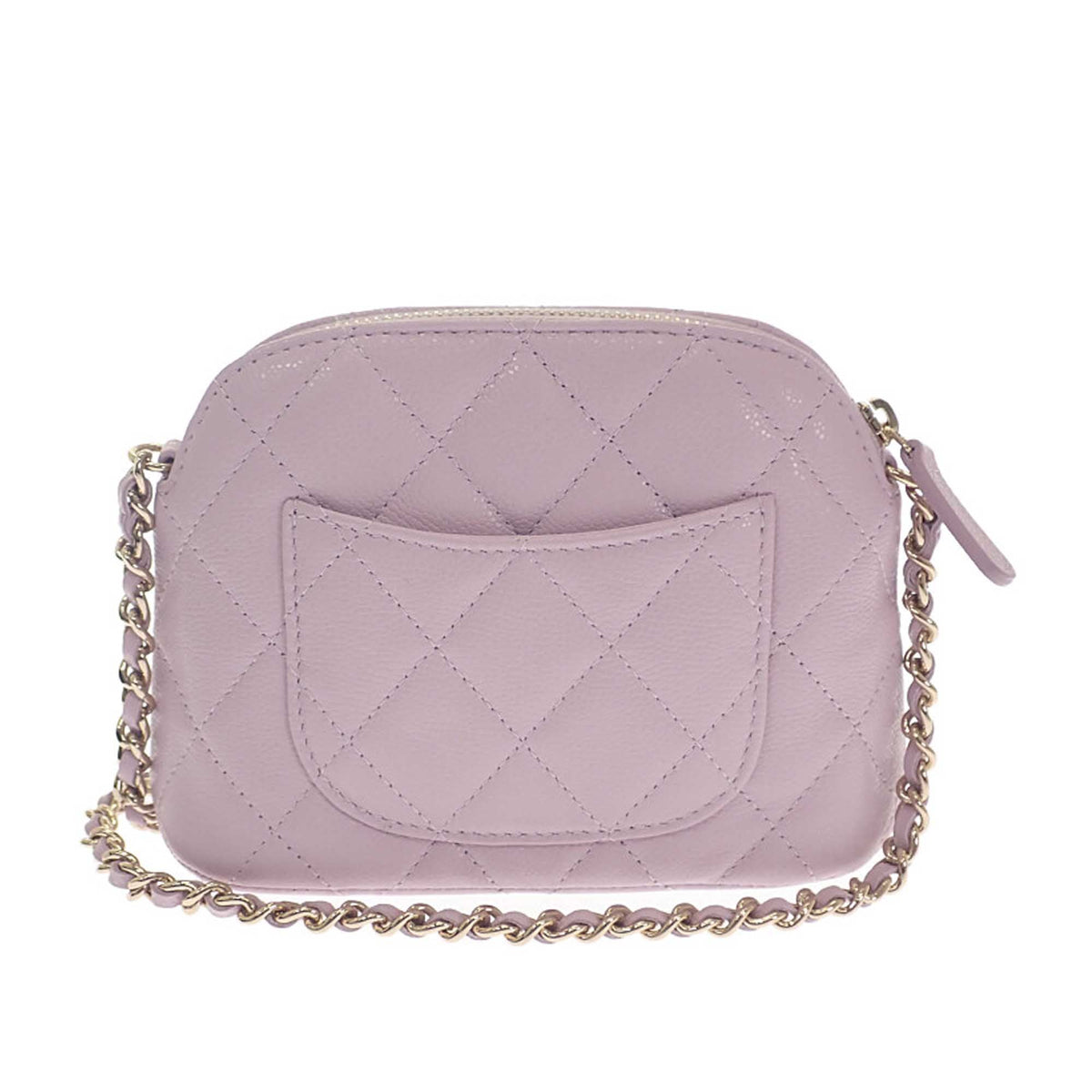 Chanel Quilted Caviar Classic Clutch With Chain