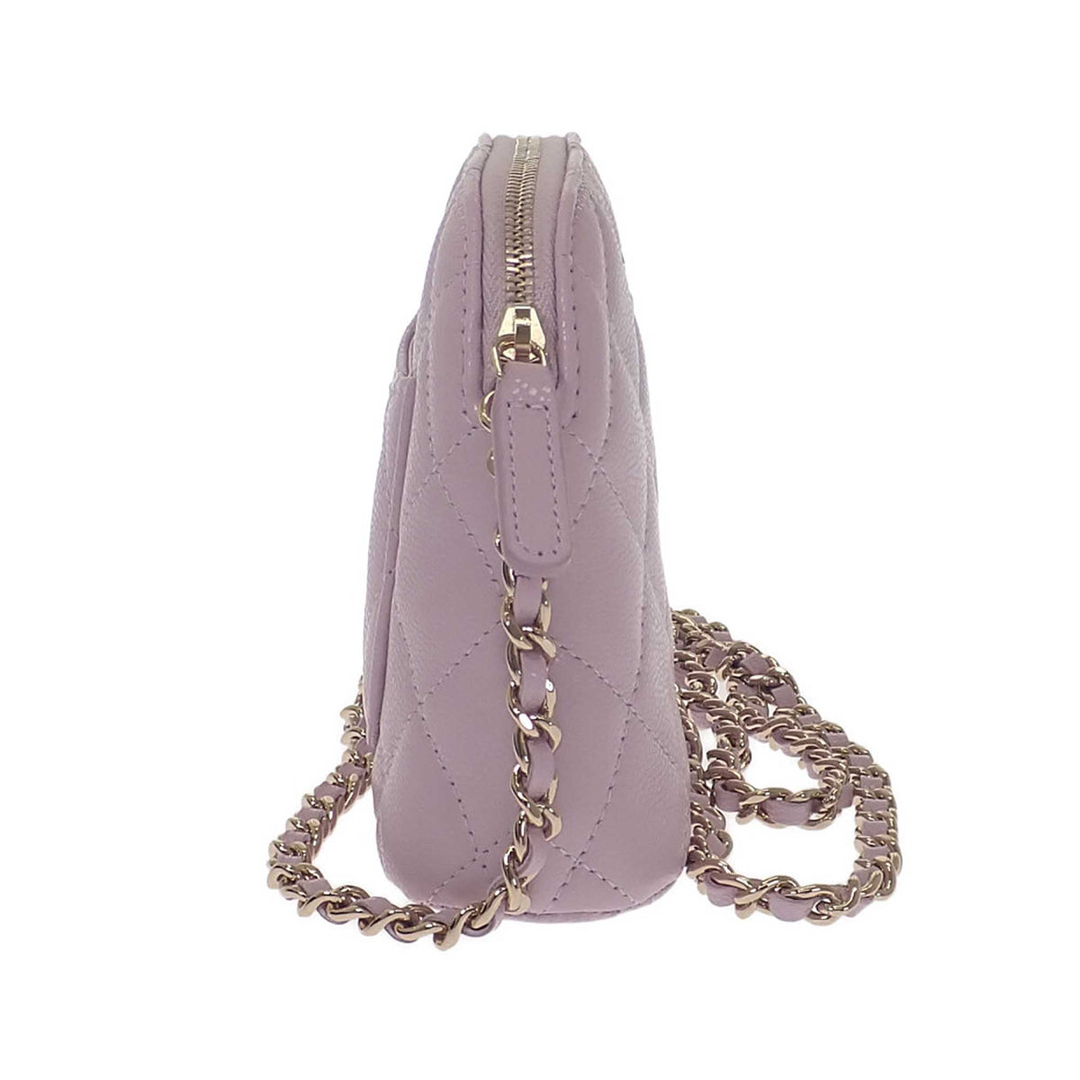 Chanel Quilted Caviar Classic Clutch With Chain