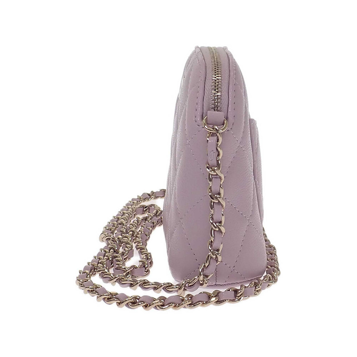 Chanel Quilted Caviar Classic Clutch With Chain