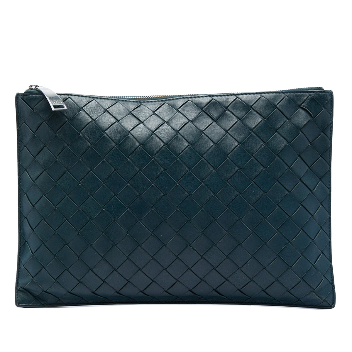 Bottega Veneta Nappa Intrecciato Clutch — Blue