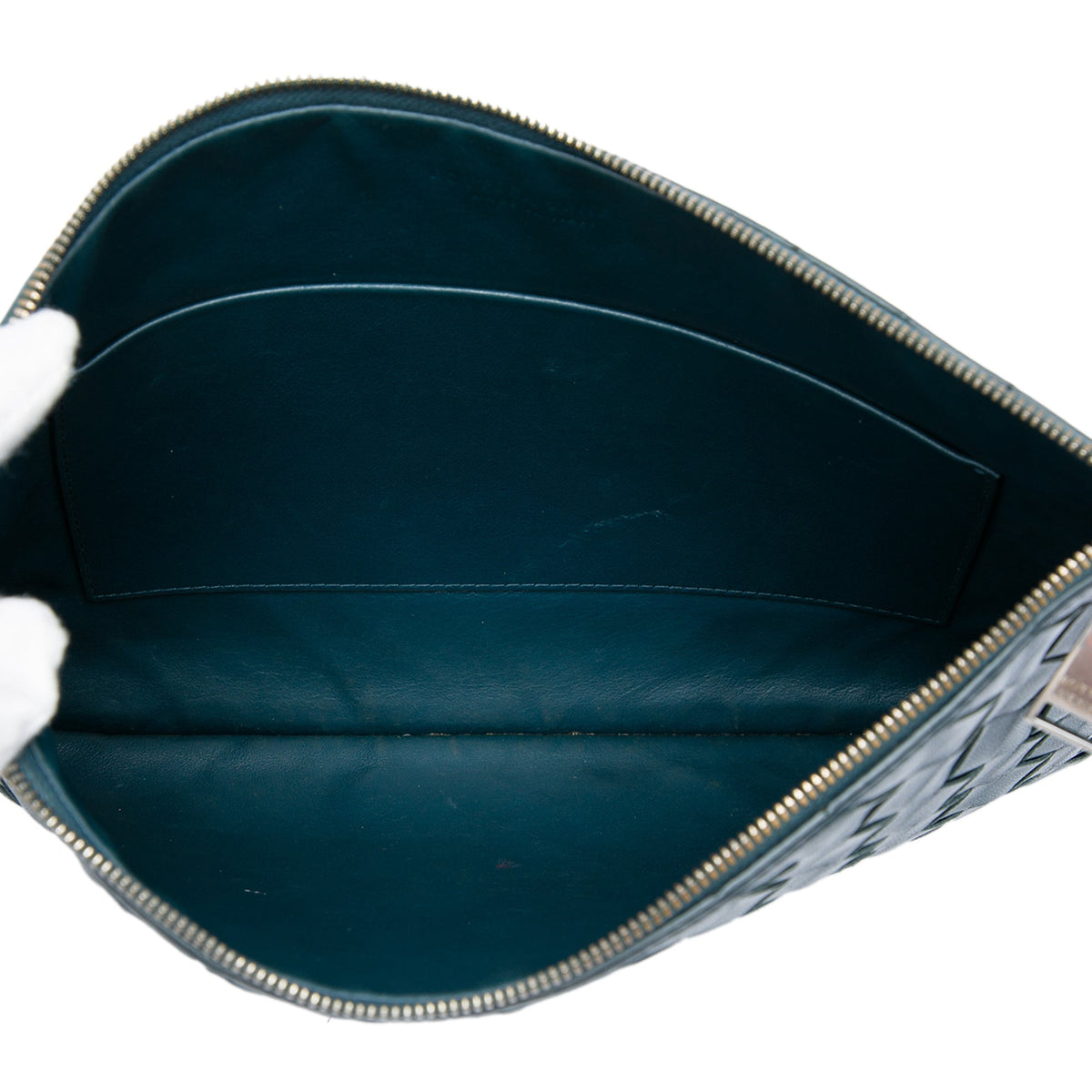 Bottega Veneta Nappa Intrecciato Clutch — Blue