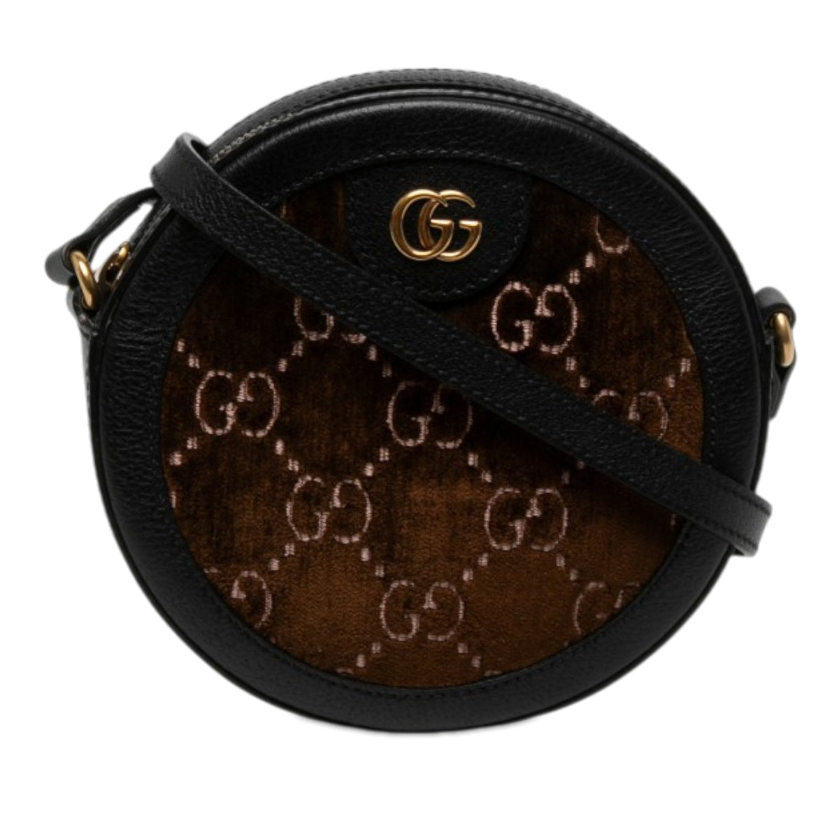 Gucci GG Velvet Ophidia Round Crossbody — Black
