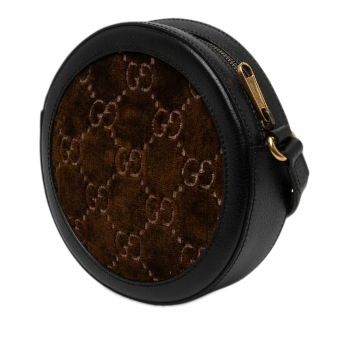 Gucci GG Velvet Ophidia Round Crossbody — Black