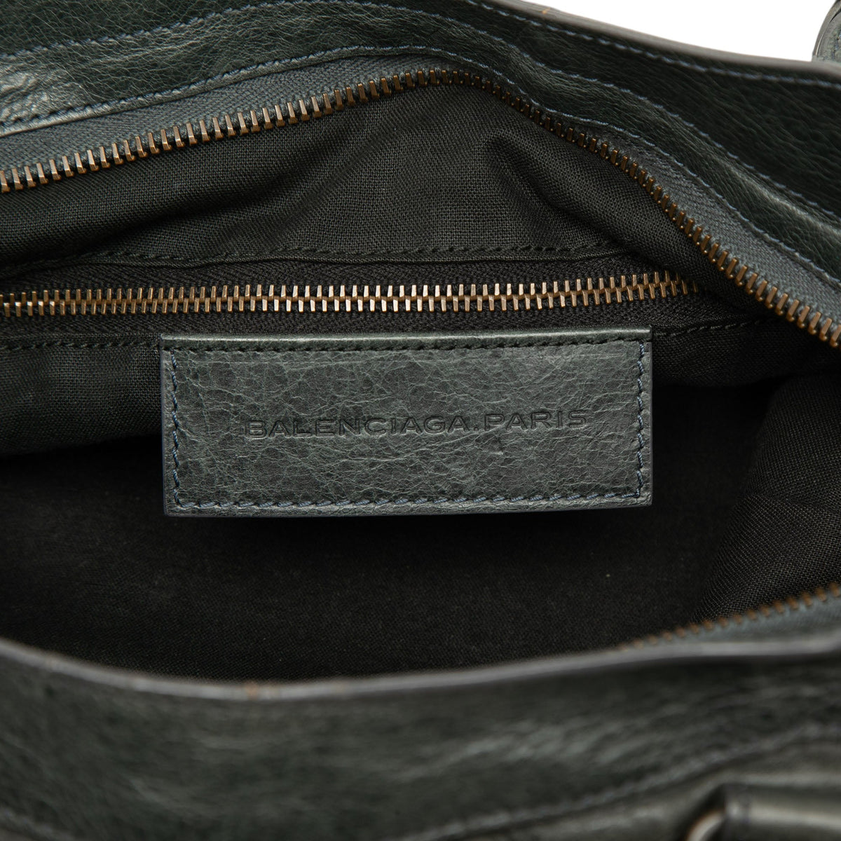 Balenciaga Lambskin Motocross Classic Town Satchel
