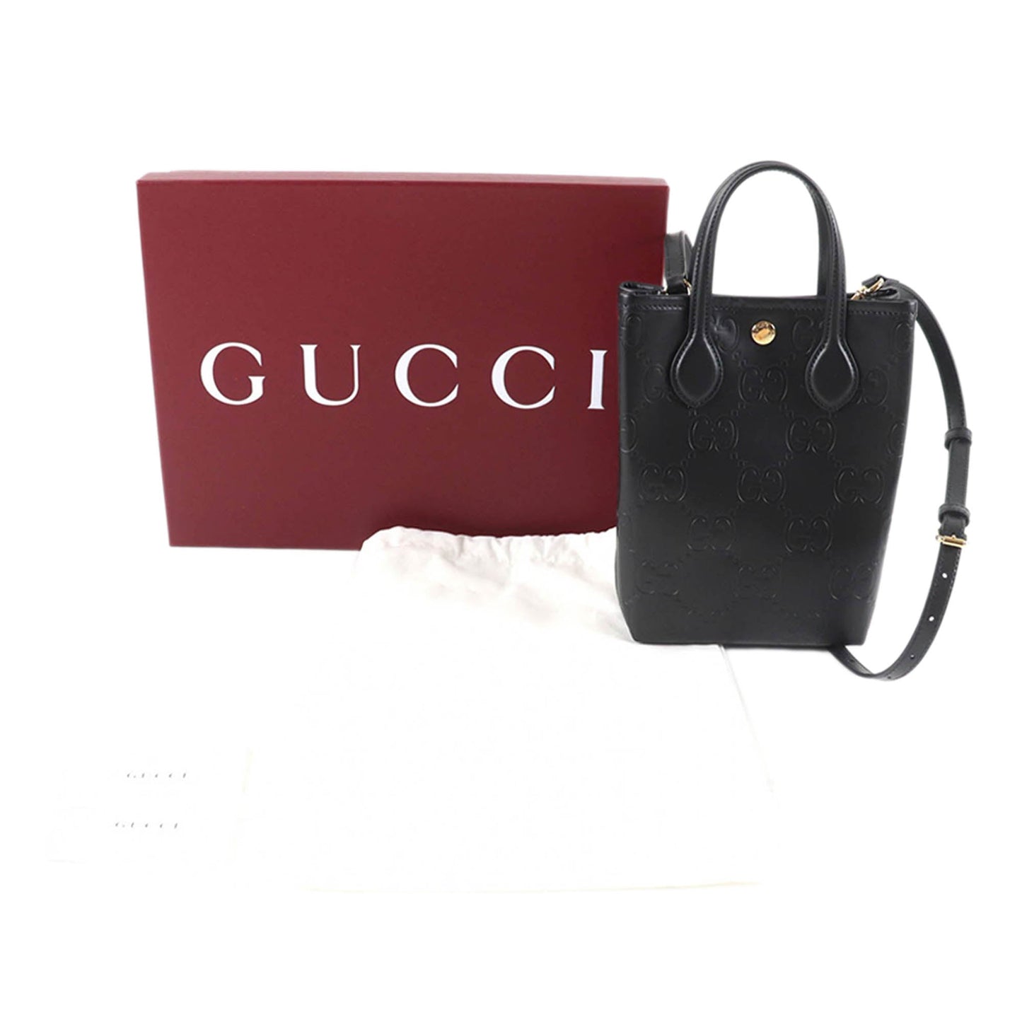 Gucci Super Mini GG Debossed Calfskin Satchel