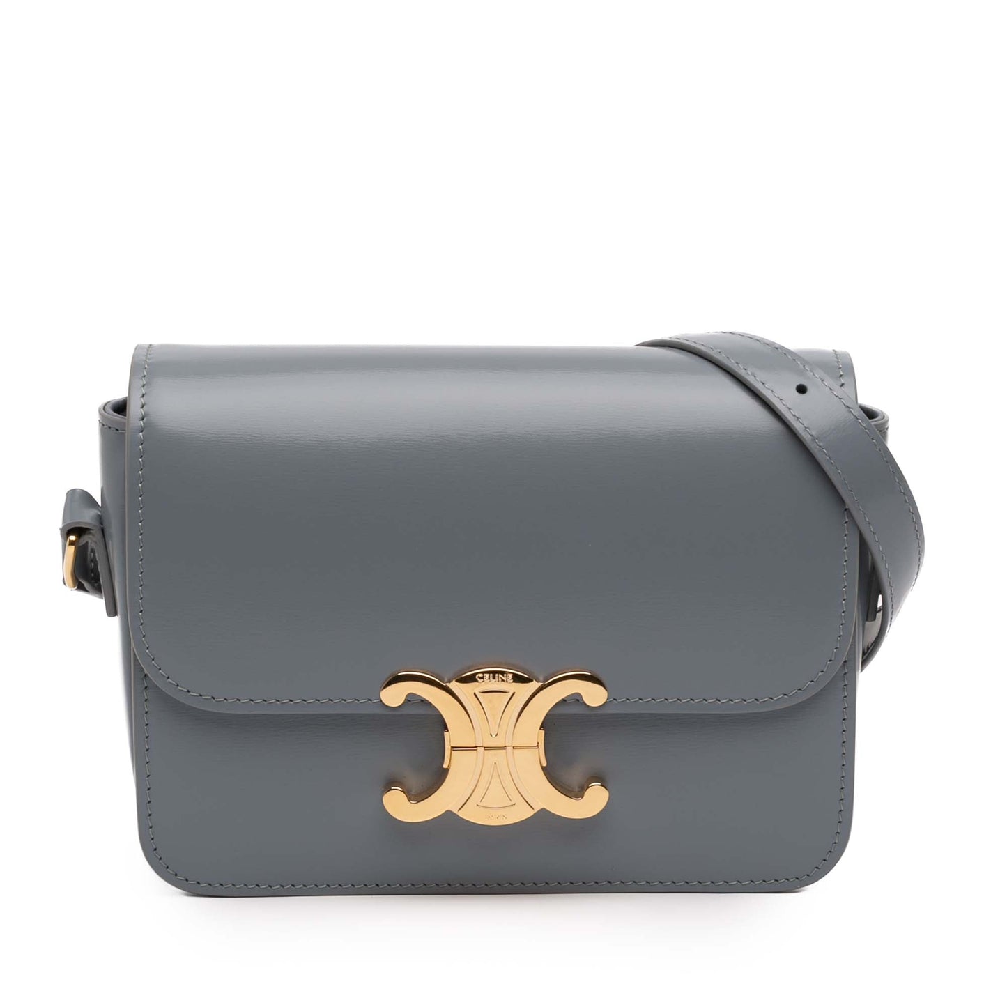 Celine Teen Shiny Calfskin Triomphe Crossbody