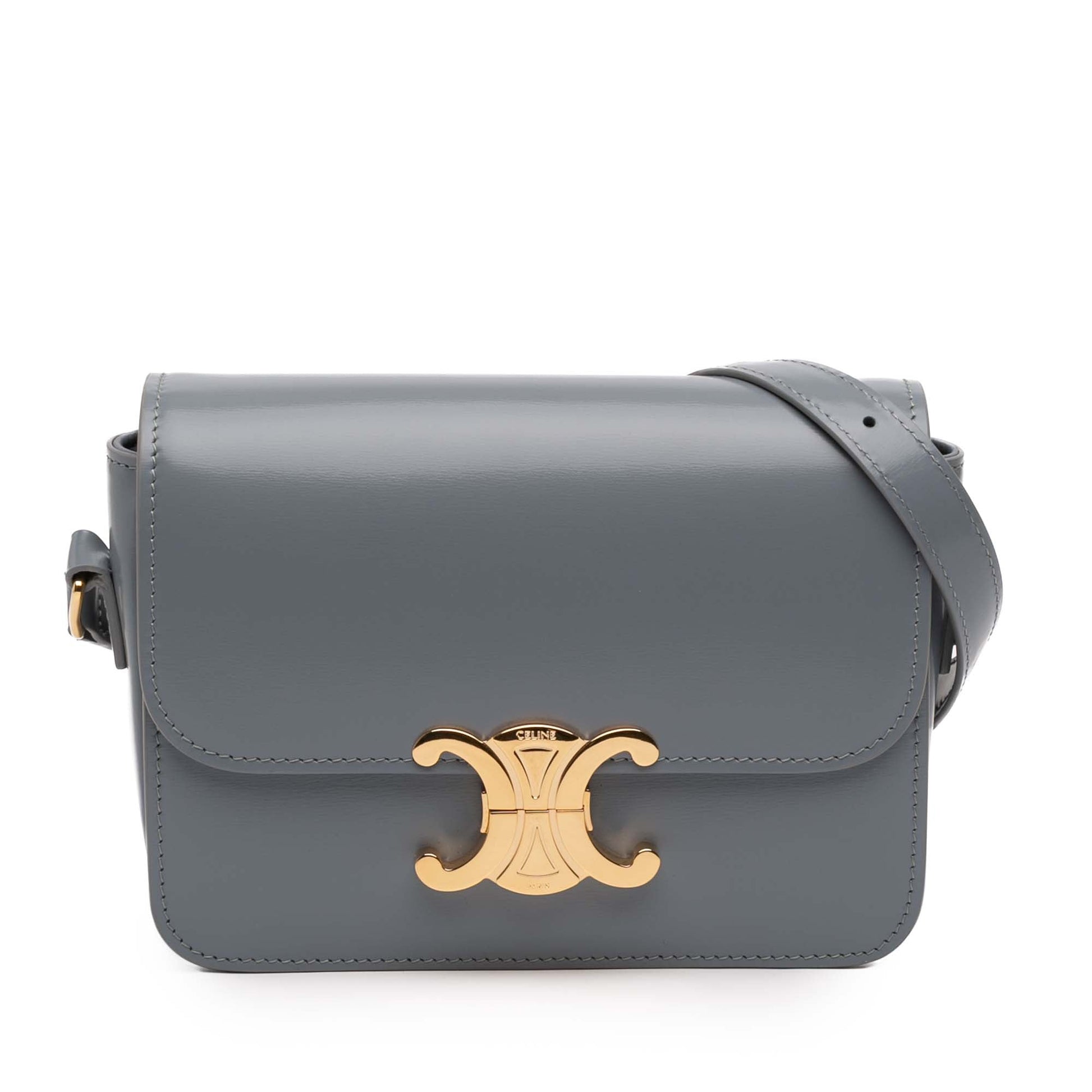 Celine Teen Shiny Calfskin Triomphe Crossbody