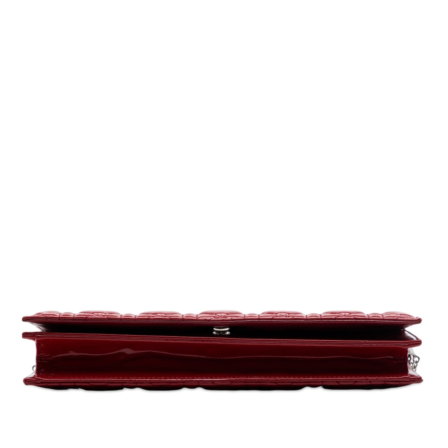 Dior Patent Cannage Lady Dior Clutch with Chain