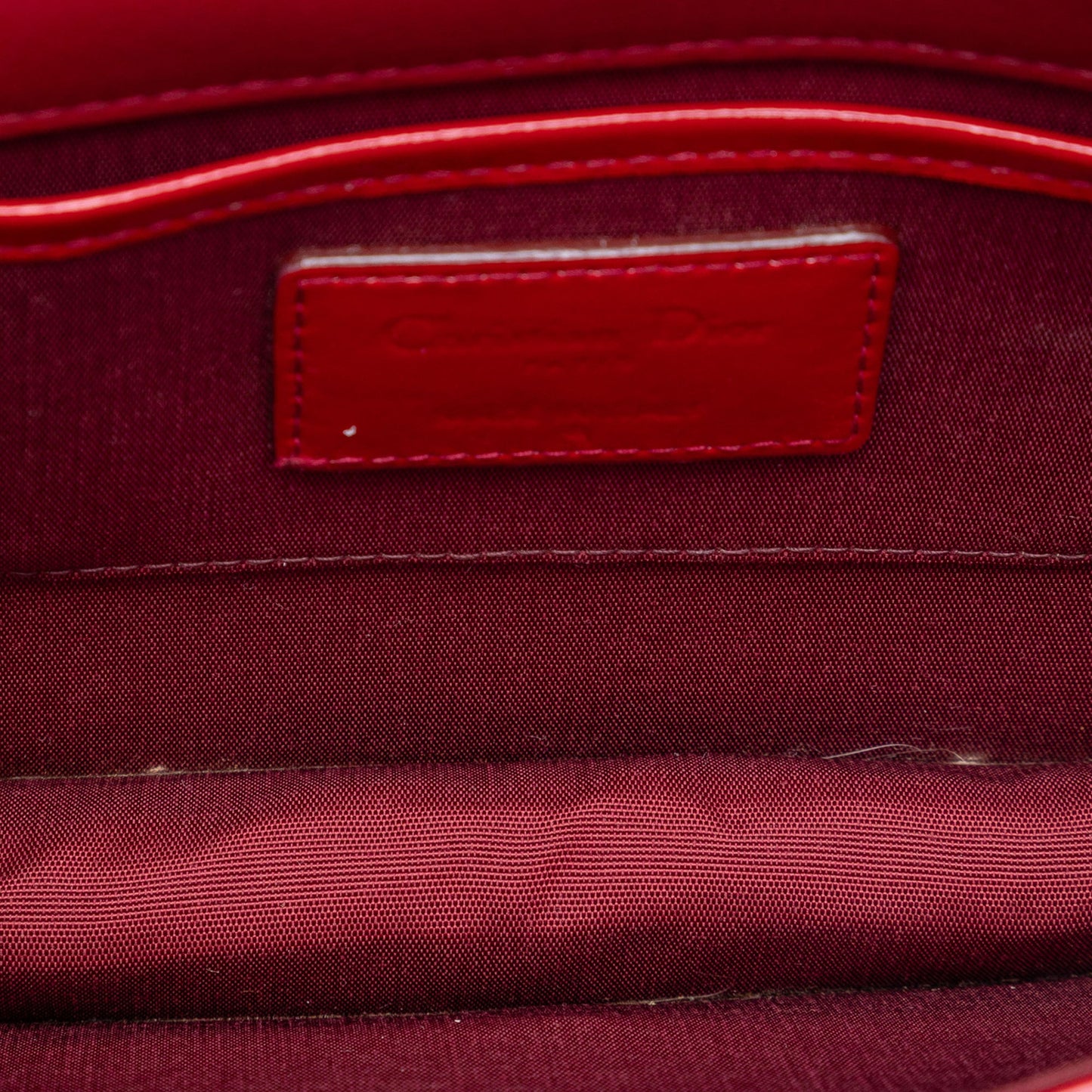 Dior Patent Cannage Lady Dior Clutch with Chain
