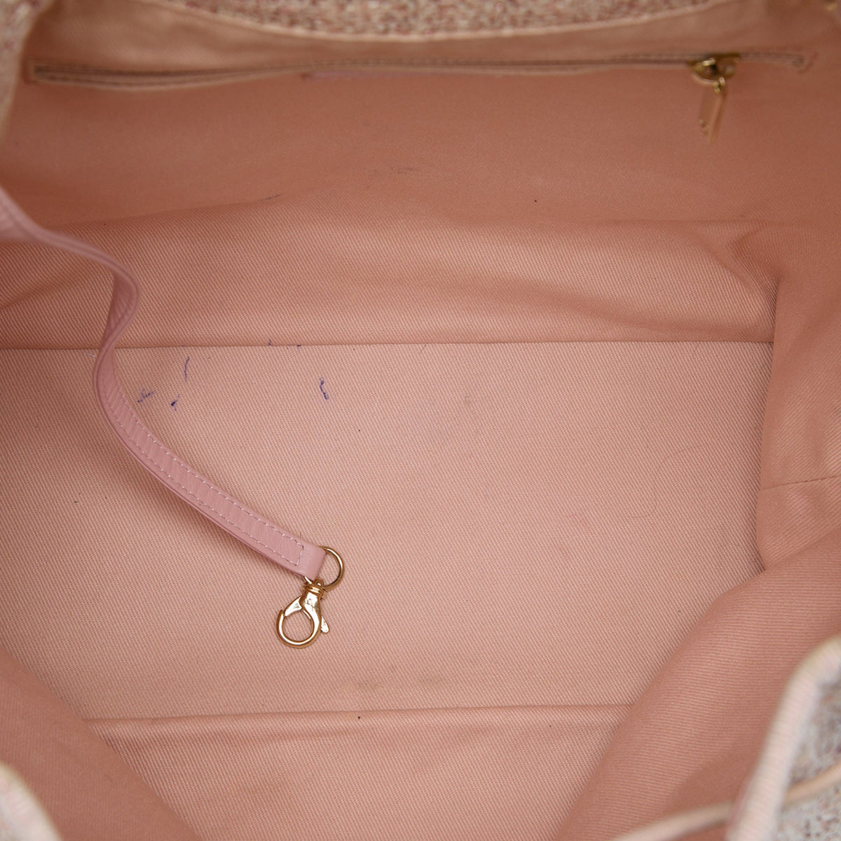 Chanel Tweed Deauville Drawstring Backpack — Pink
