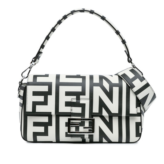Fendi Marc Jacobs Nappa Vitello King Logo Print Baguette Phone Pouch Satchel