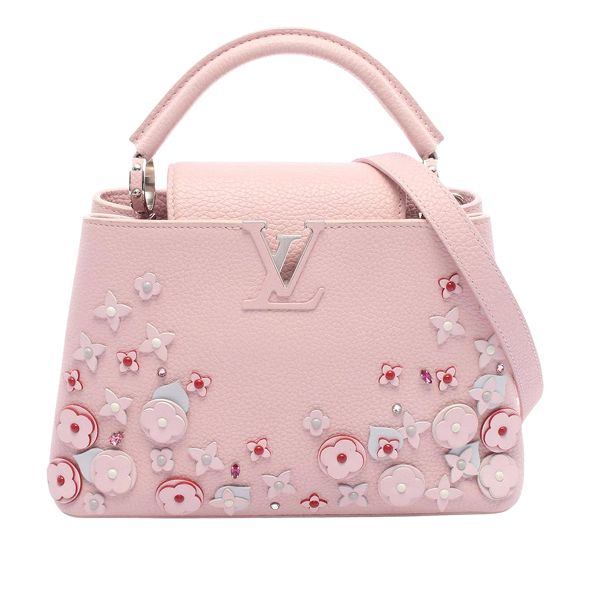 Louis Vuitton Taurillon Flowers Capucines BB — Pink