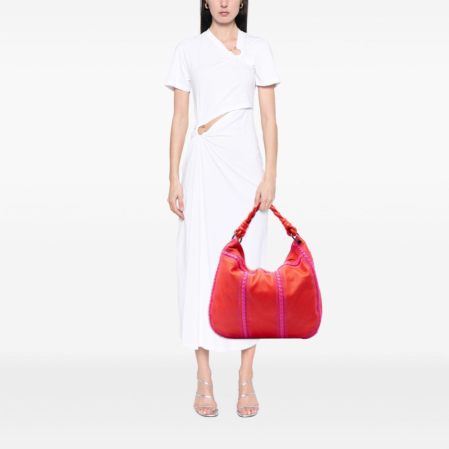 Bottega Veneta Intrecciato Trimmed Washed Cervo Deerskin Shoulder Bag