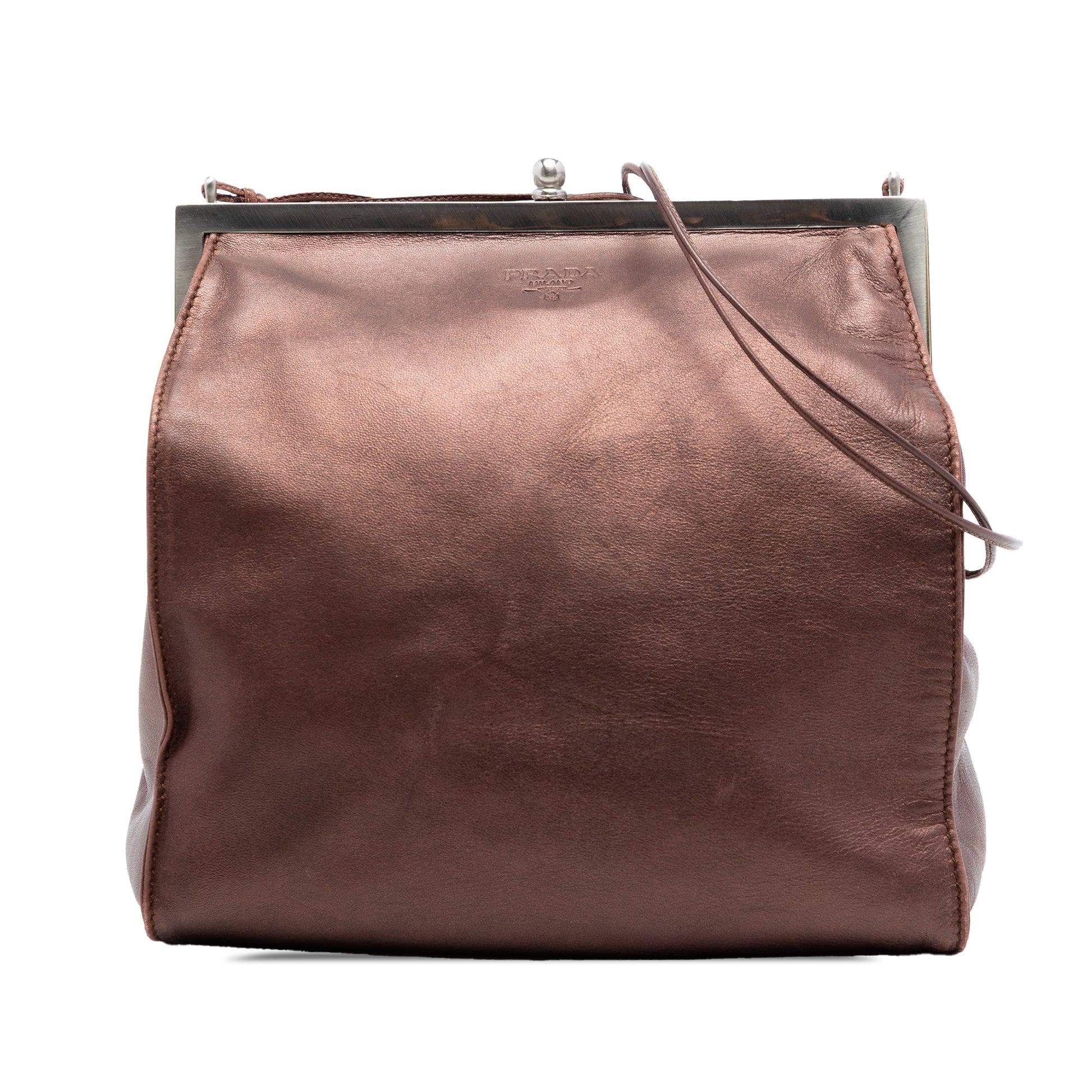 Prada Metallic Nappa Frame Crossbody