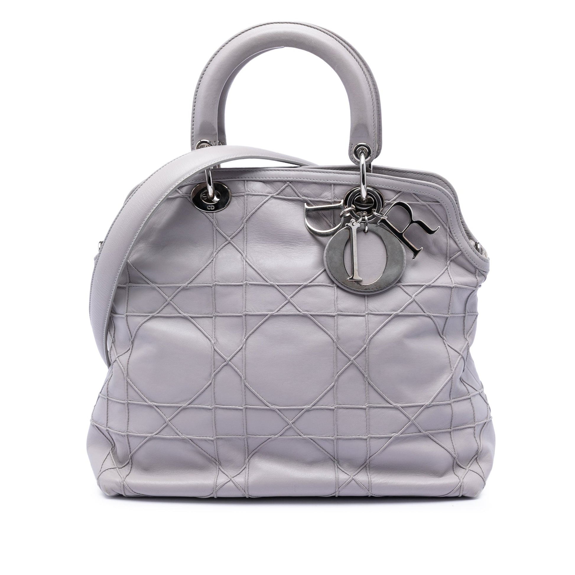 Dior Medium Lambskin Cannage Polochon Granville Satchel