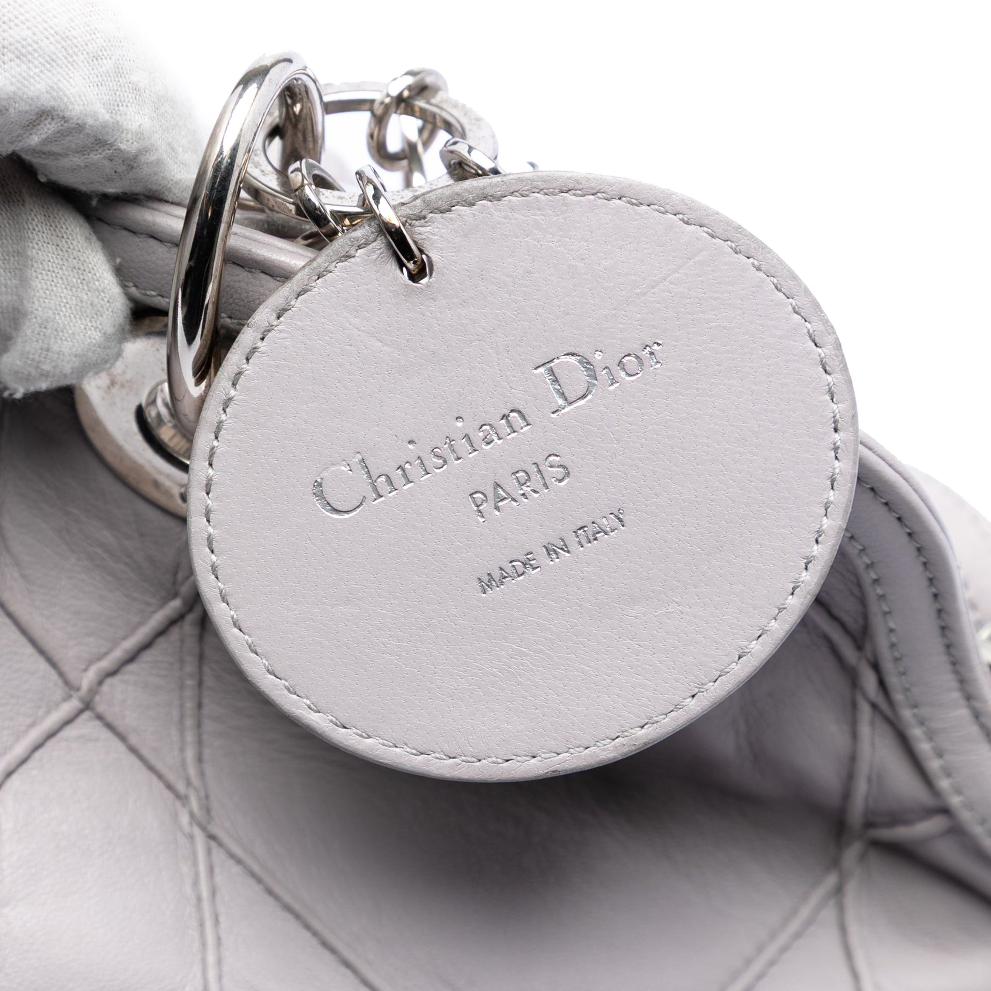 Dior Medium Lambskin Cannage Polochon Granville Satchel