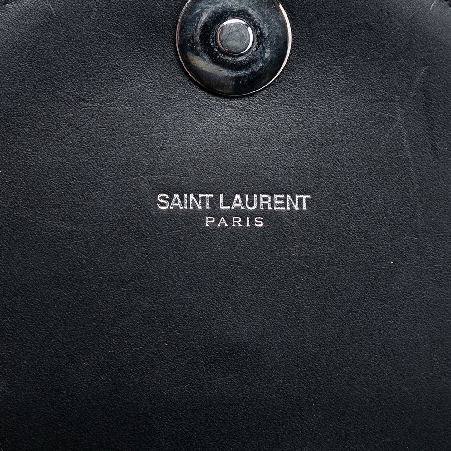 Saint Laurent Studded Chevron Calfskin Monogram Envelope Chain Flap