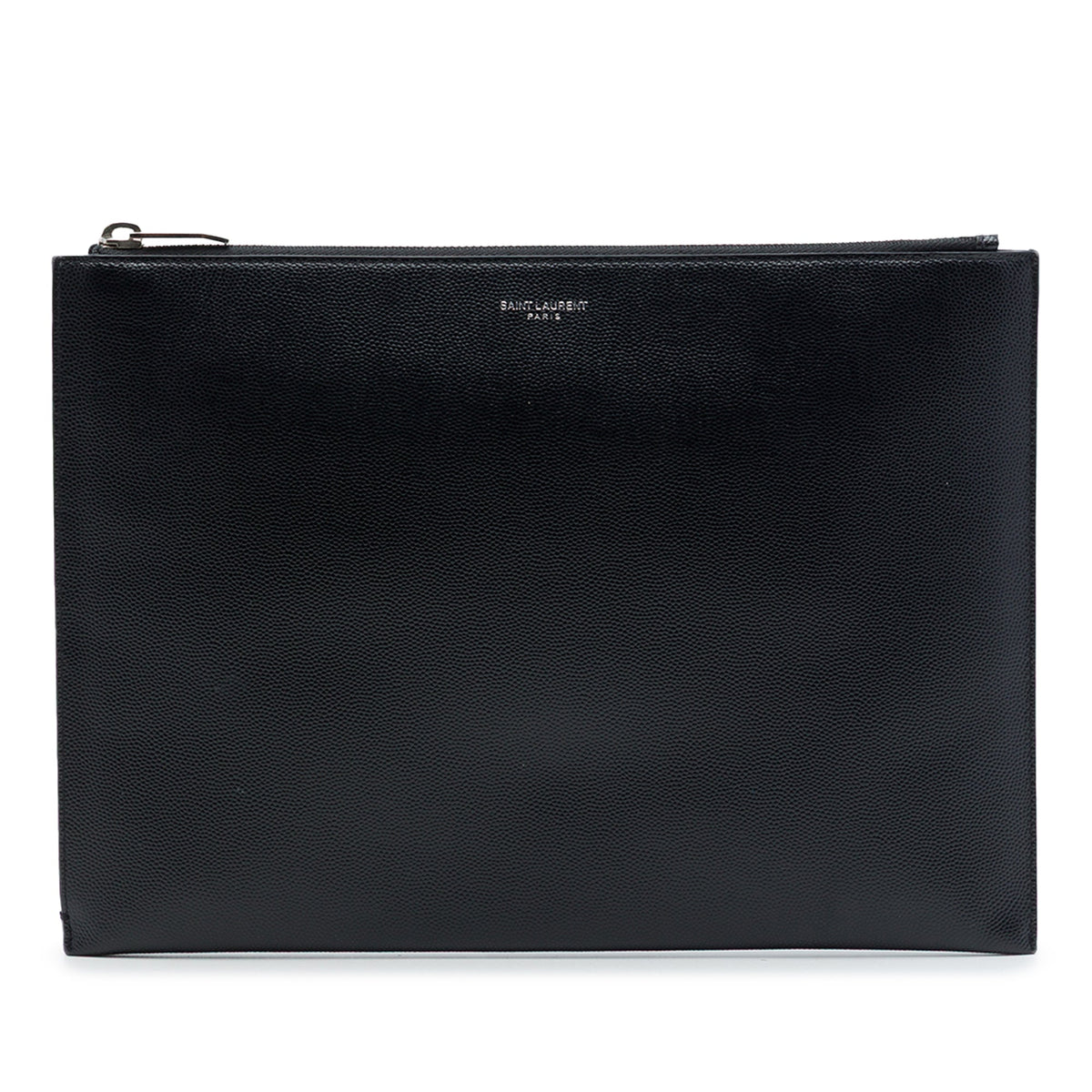 Saint Laurent Grain De Poudre Zip Clutch — Black
