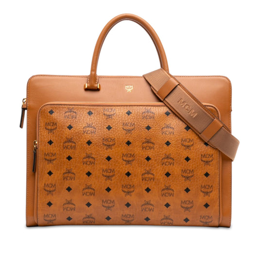 MCM Visetos Coated Canvas Briefcase