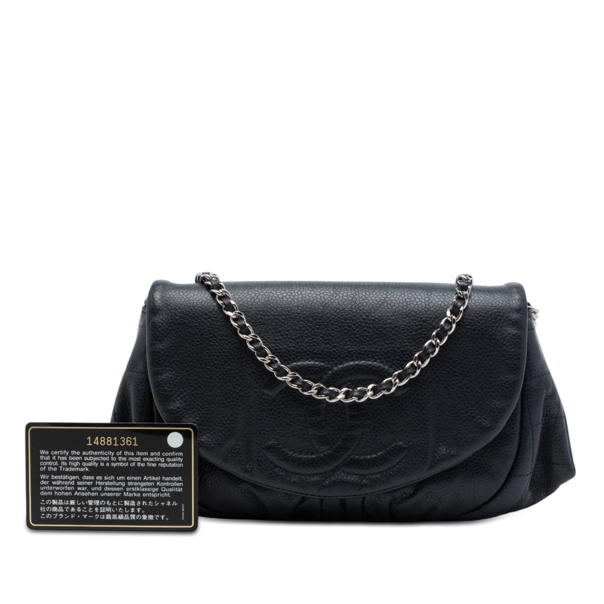 Chanel CC Caviar Half Moon Wallet on Chain