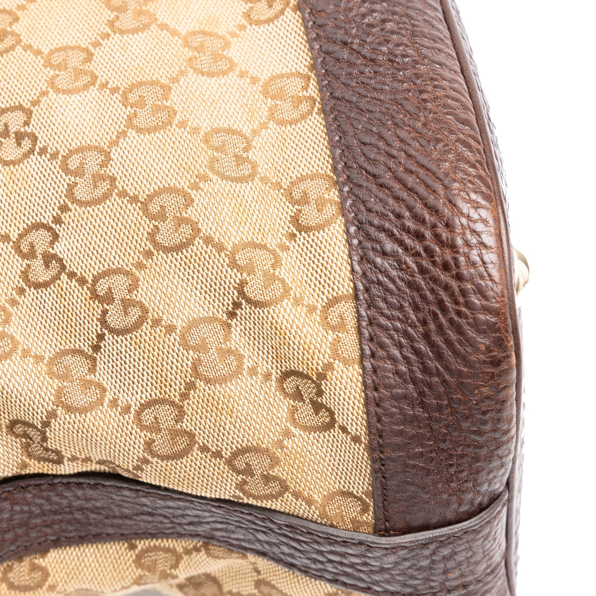 Gucci Medium GG Canvas Charm Dome Satchel — Beige