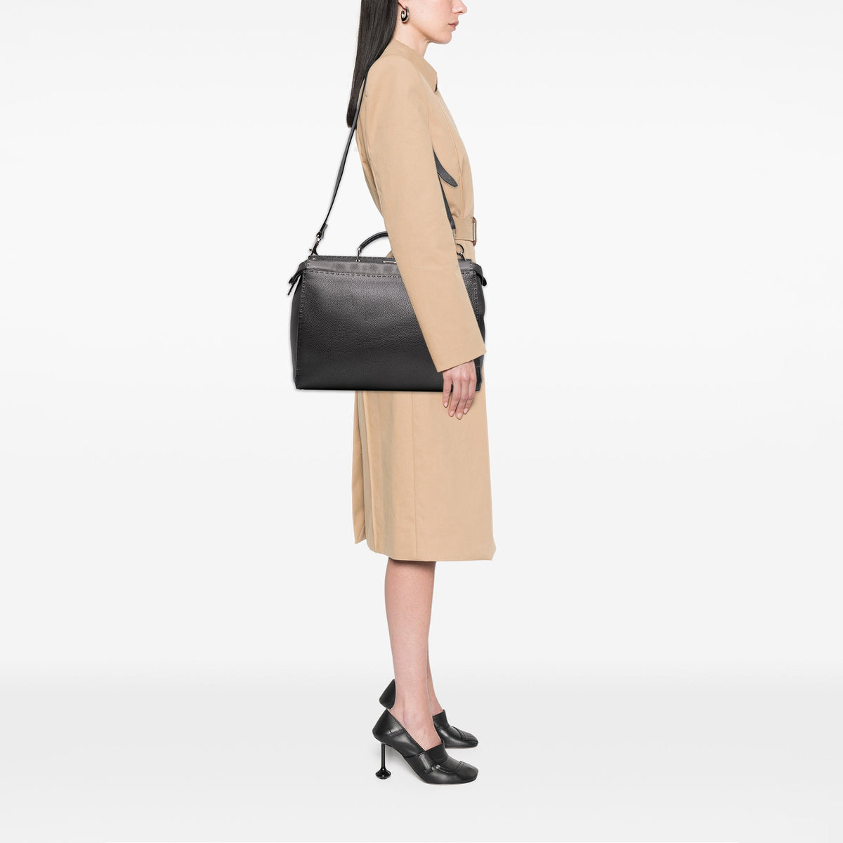 Fendi Large Leather Selleria Peekaboo Iconic Fit Bag