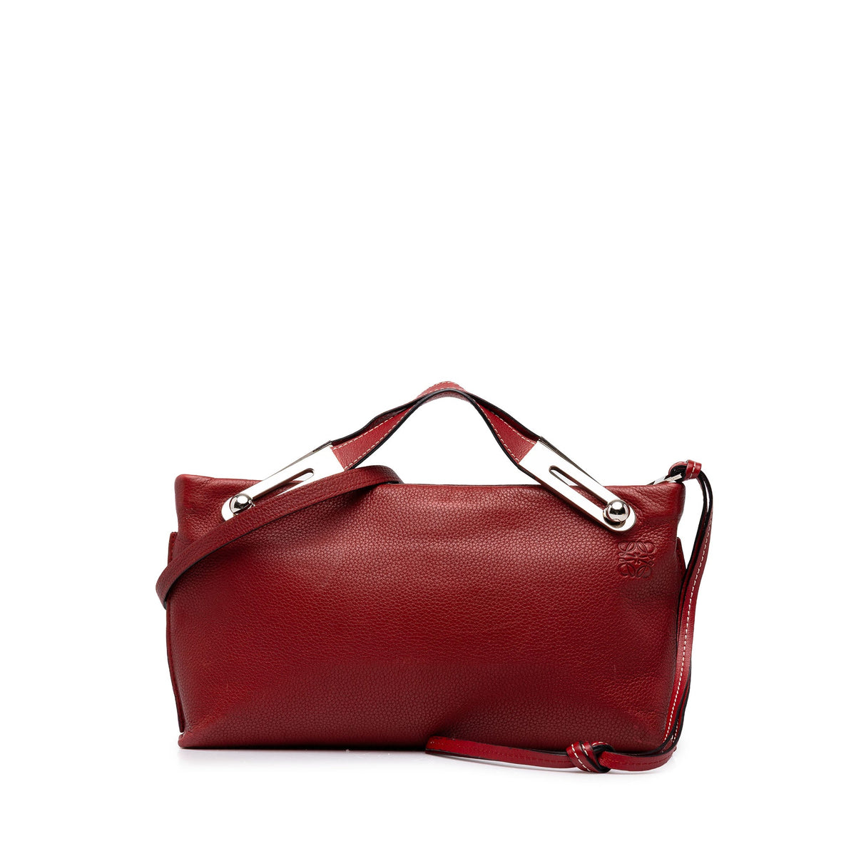 LOEWE Small Grained Calfskin Missy Satchel — Red