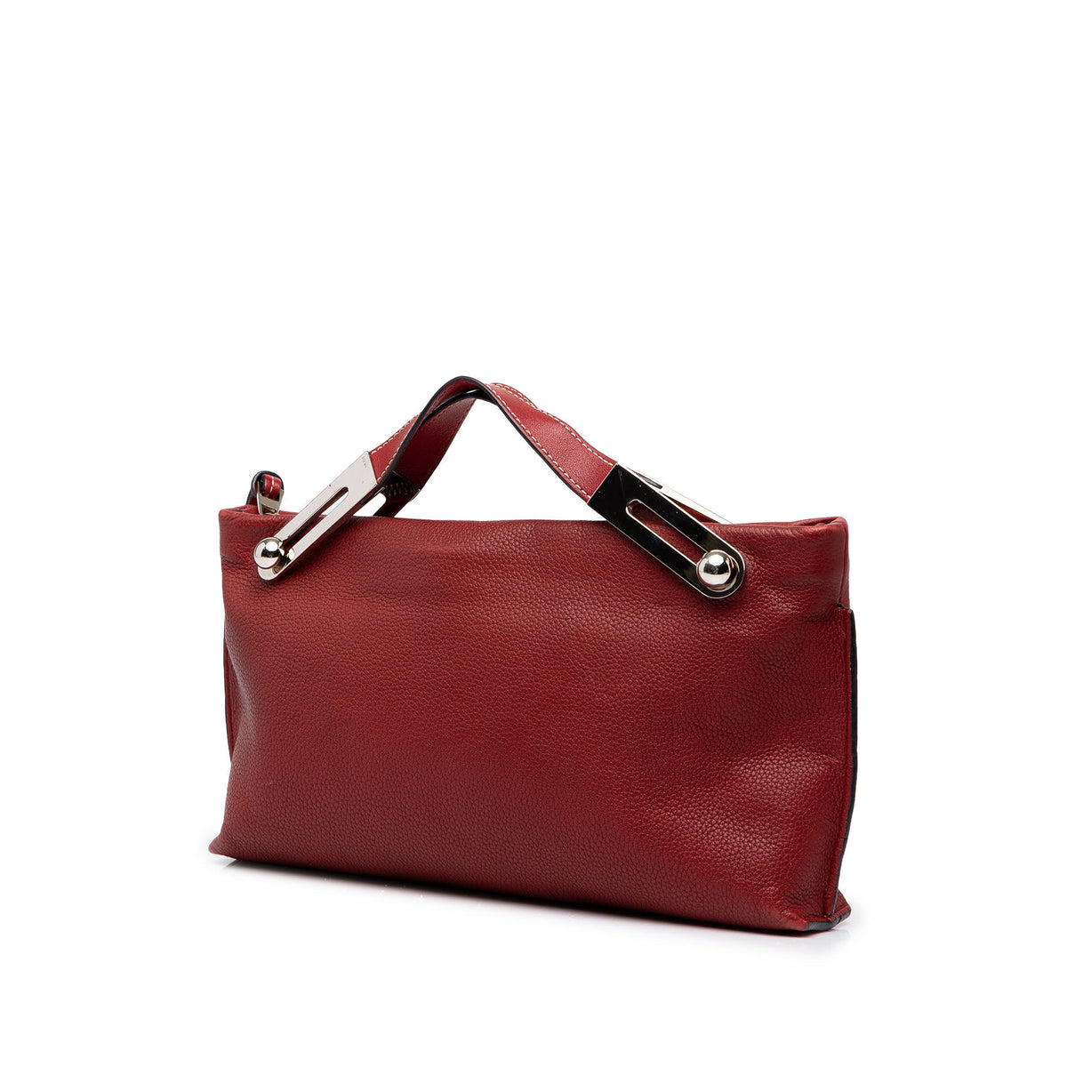 LOEWE Small Grained Calfskin Missy Satchel — Red