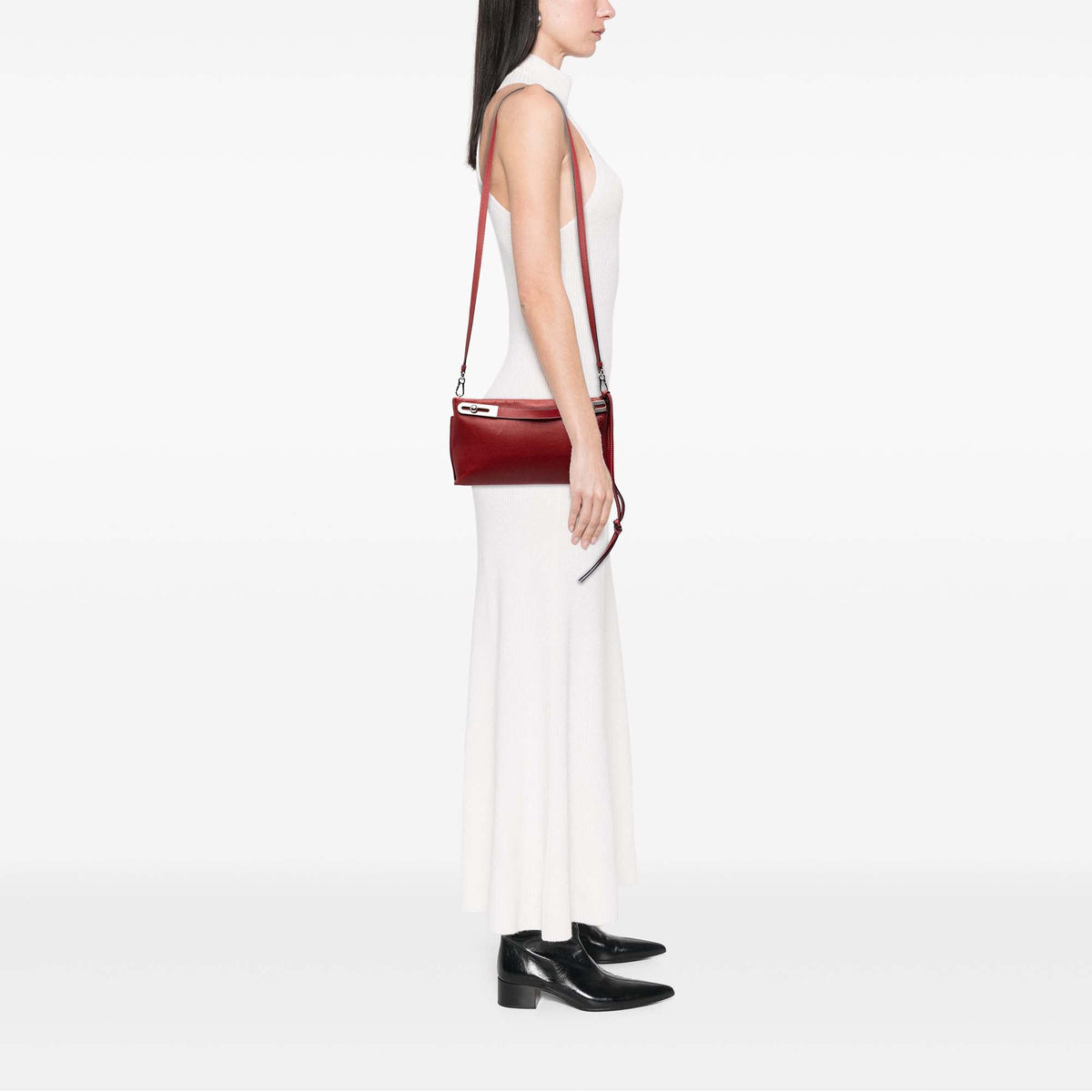 LOEWE Small Grained Calfskin Missy Satchel — Red