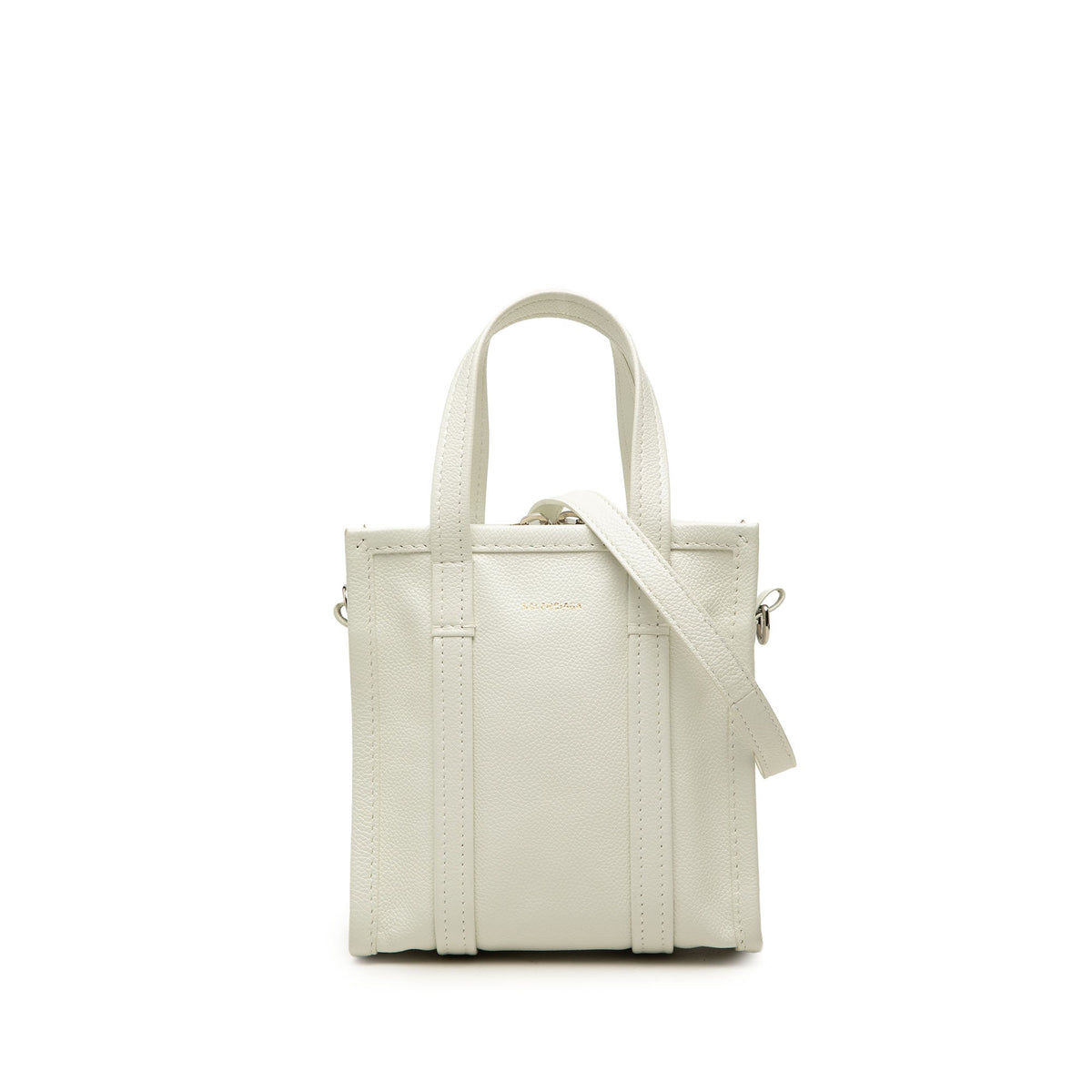 Balenciaga Lambskin Bazar Shopper Satchel XXS — White