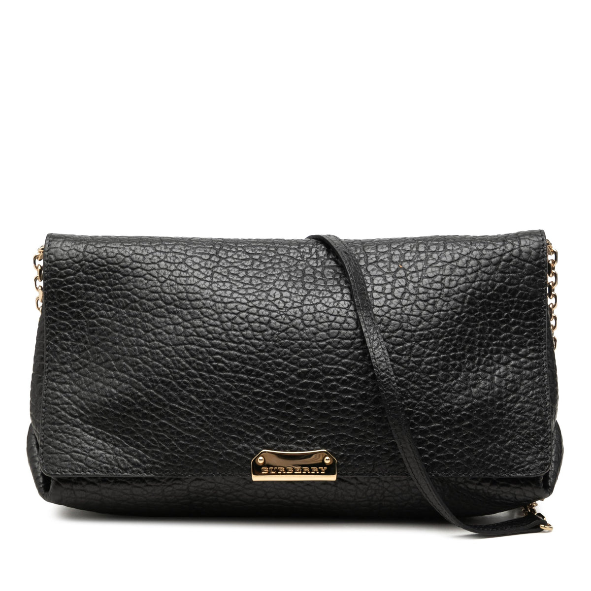 Burberry Medium Grained Calfskin Mildenhall Crossbody — Black