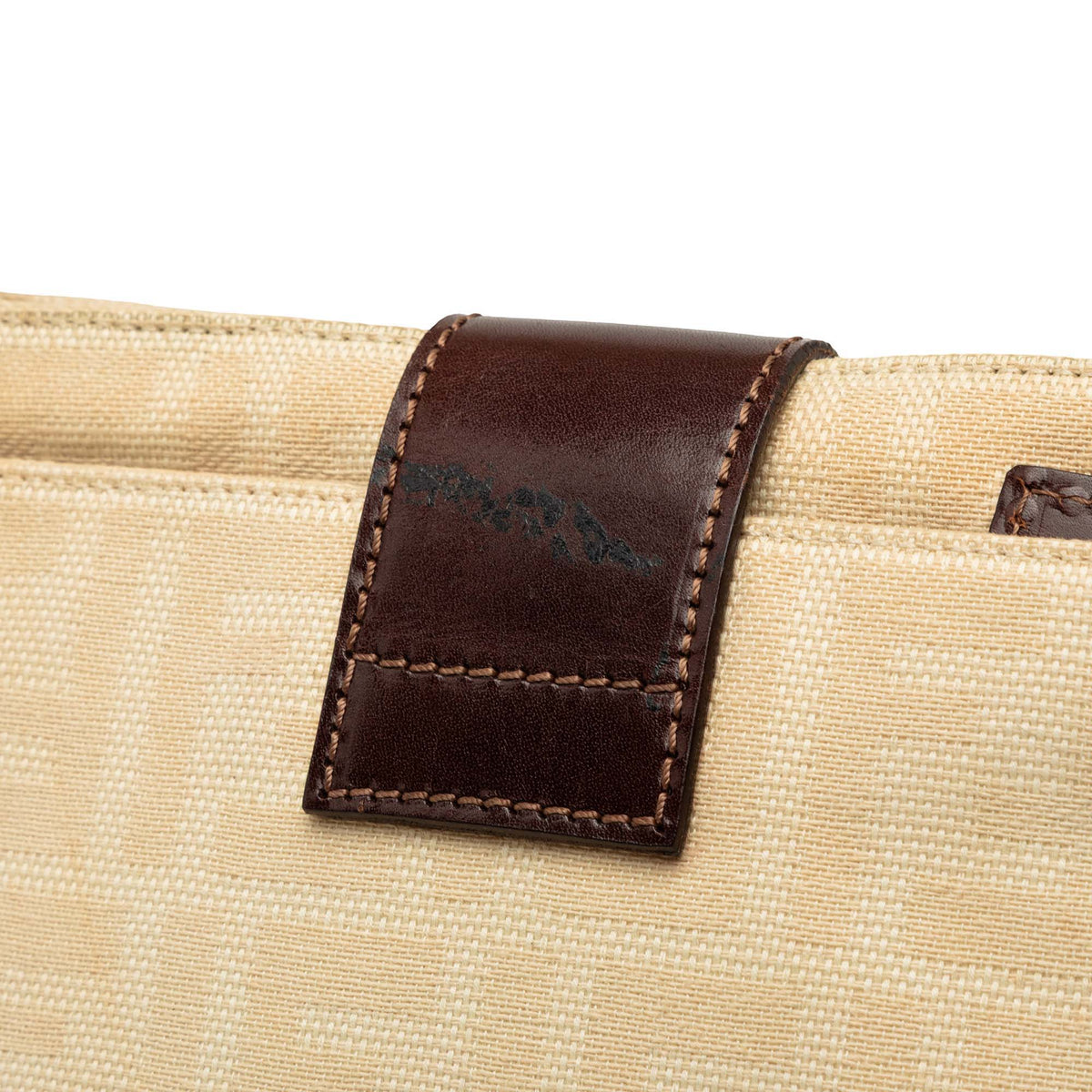 Fendi Zucca Canvas Shoulder Bag — Beige