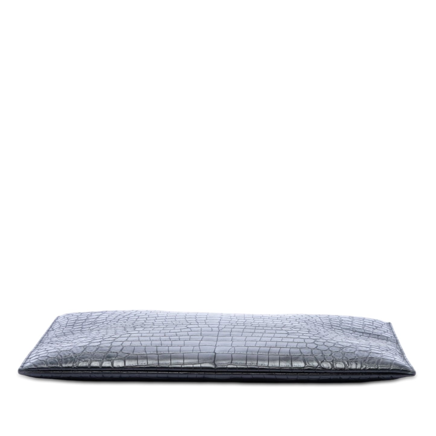 Saint Laurent Croc Embossed Leather Document Holder