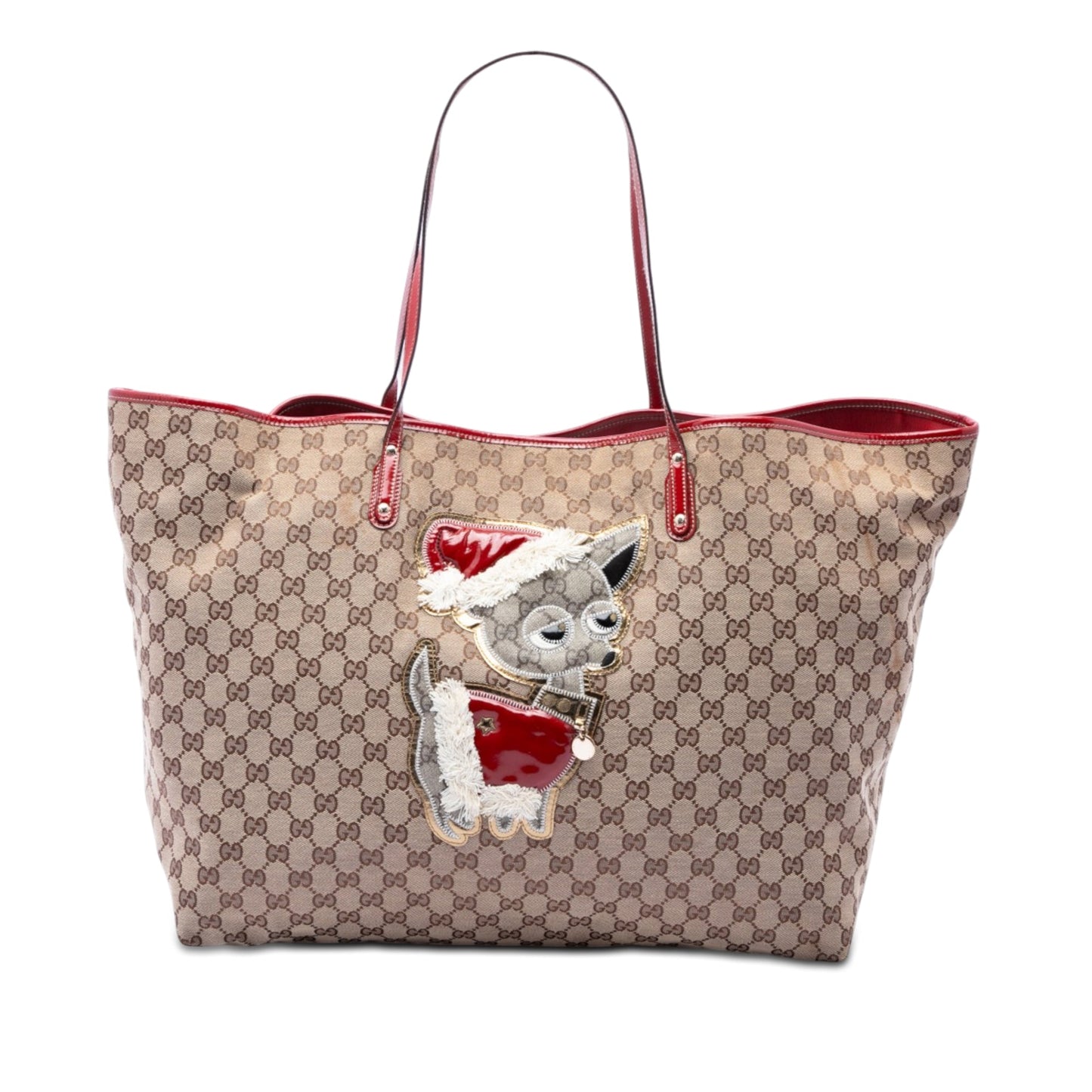 Gucci GG Canvas Brando Guccioli Holiday Chihuahua Tote
