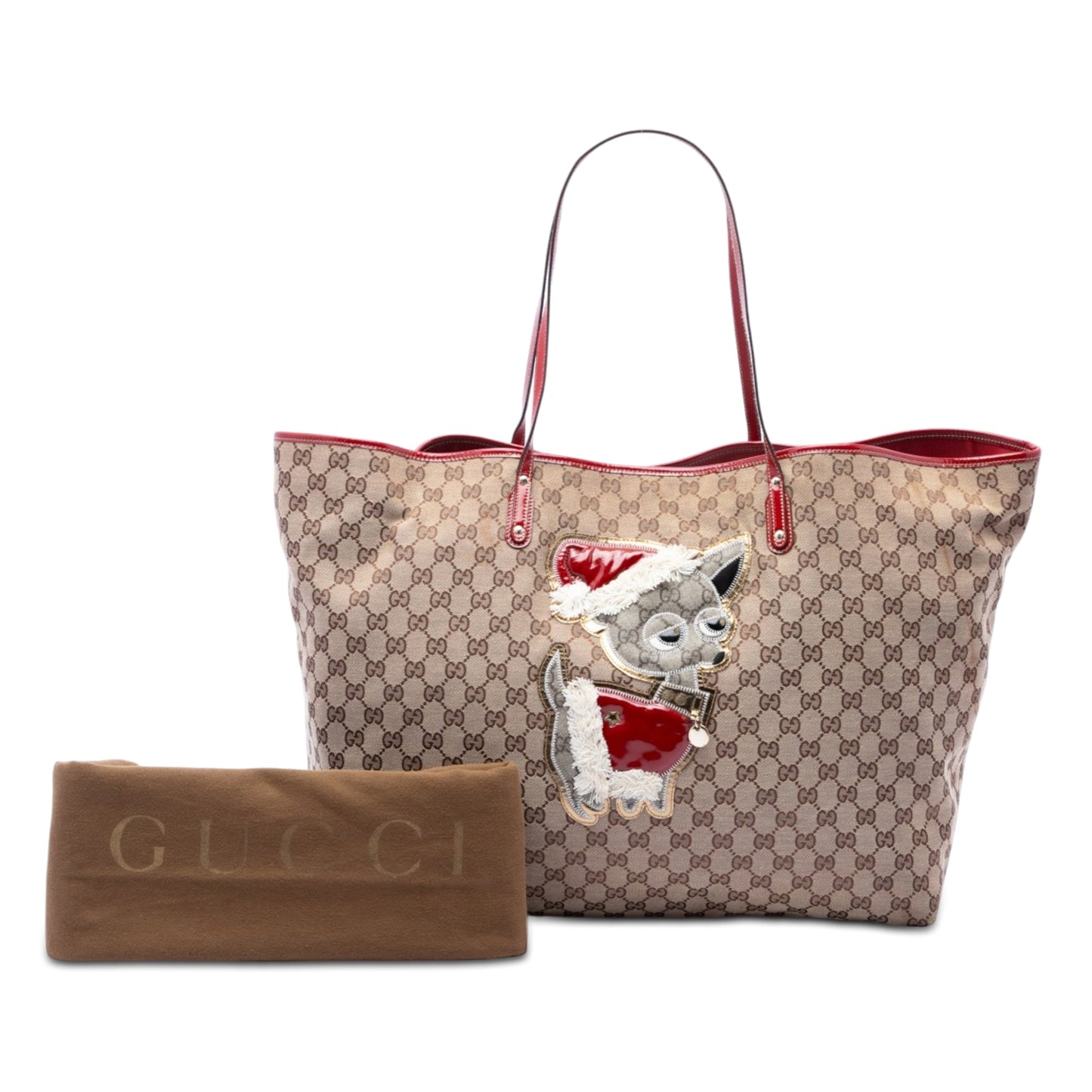 Gucci GG Canvas Brando Guccioli Holiday Chihuahua Tote