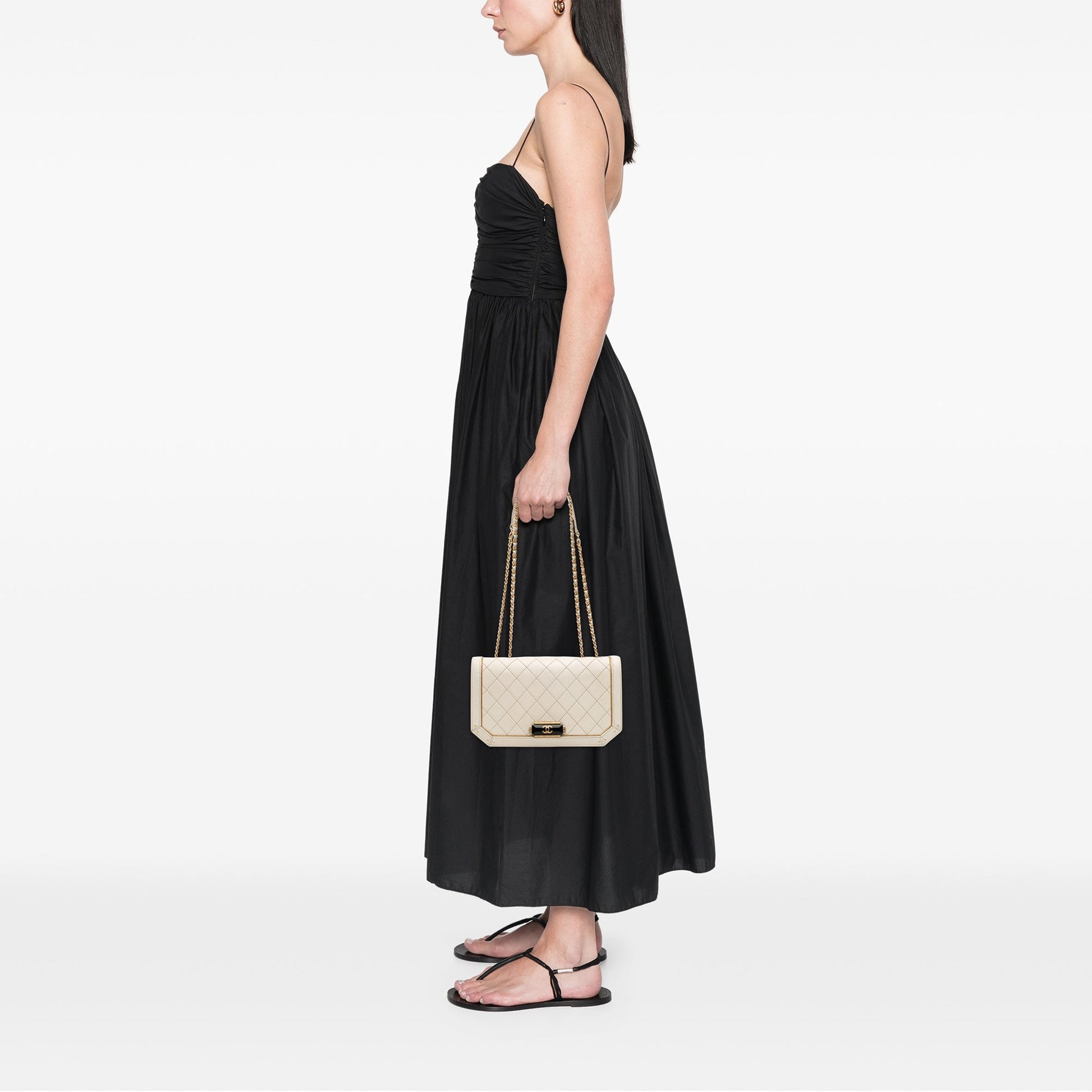 Chanel Medium Quilted Calfskin Octagon CC Clasp Flap